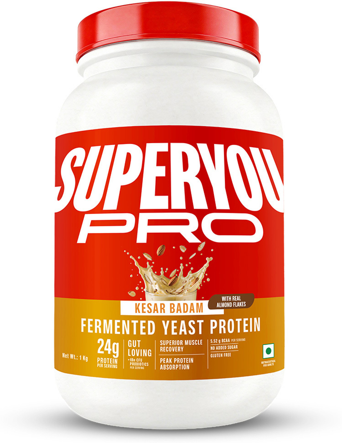 Image of SUPERYOU Pro Fermented Yeast Protein, 24g Protein Gut Friendly, Superior Muscle Recovery Yeast Protein