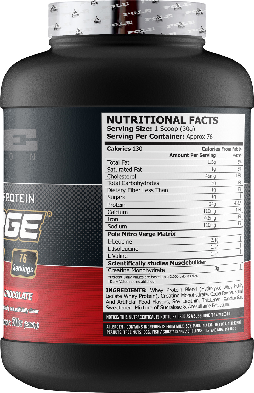 Image of Pole Nutrition POLE NITRO VERGE PROTEIN RICH CHOCOLATE Whey Protein