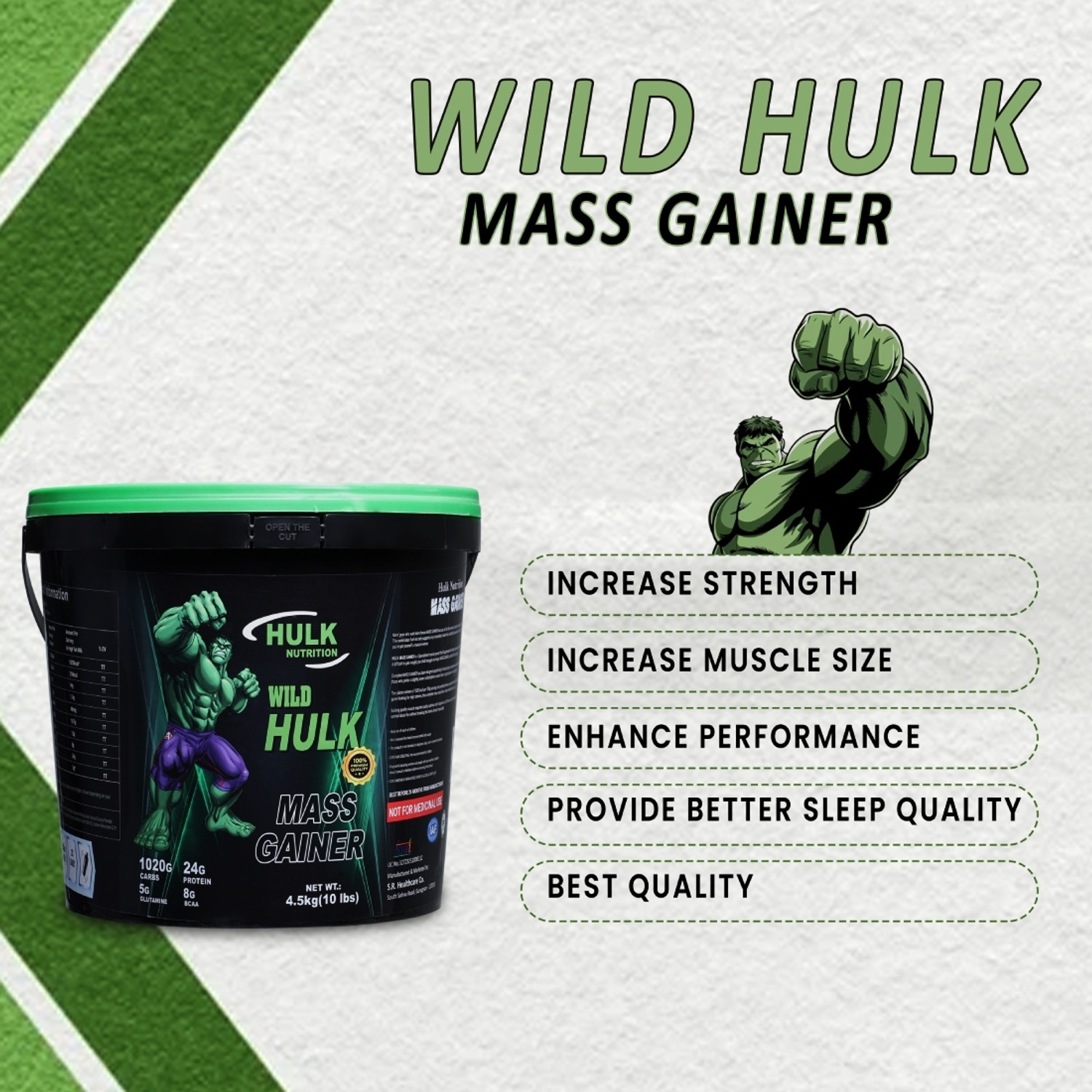 Image of Hulk Nutrition Original Hulk Mass Gainer For Real Mass Gain Weight Gainers /Mass Gainers