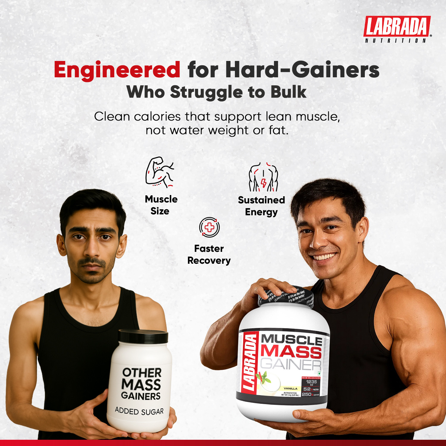 Image of Labrada Muscle Mass Gainer Vanilla | Weight Gainer with Protein | 3 Servings Weight Gainers /Mass Gainers