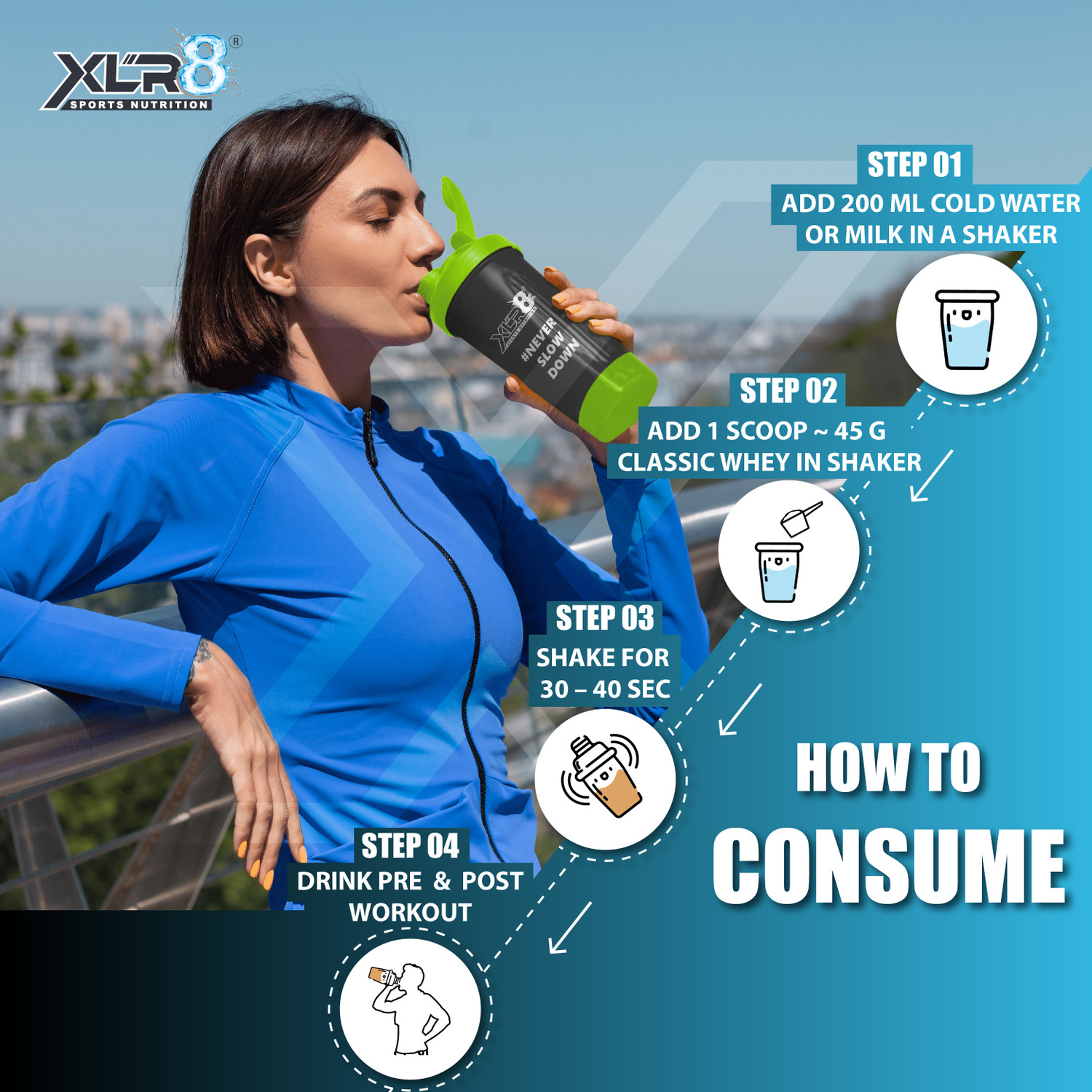 Image of XLR8 Classic Whey Protein Powder, 24g Protein, 5.5 BCAA, No Maltodextrin Whey Protein