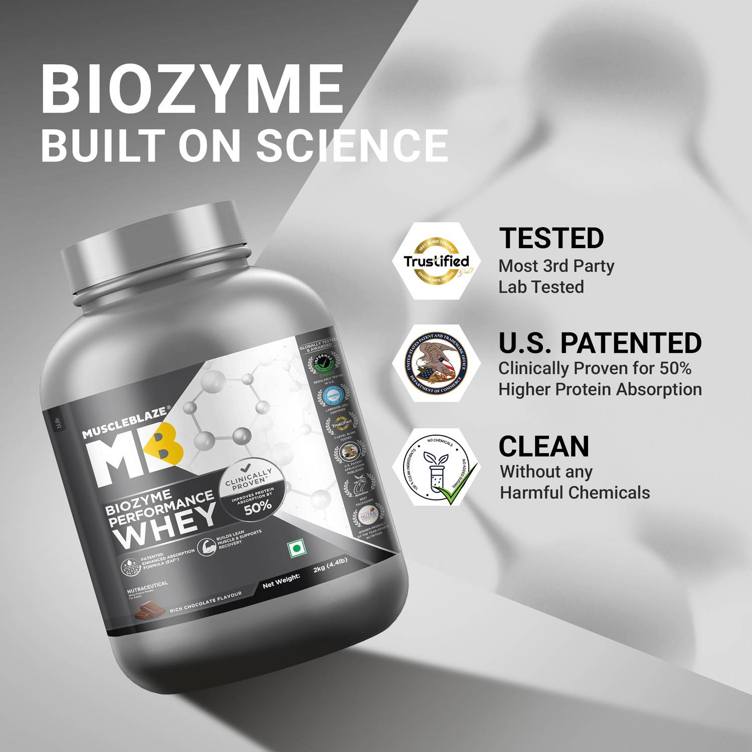MUSCLEBLAZE Biozyme Performance Whey Protein, 25g - Image 2