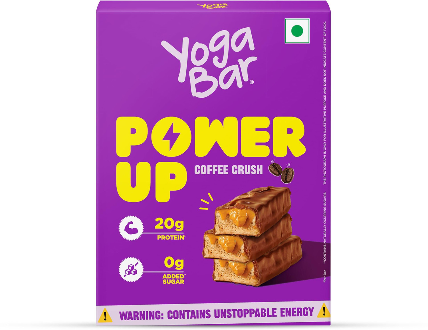Image of Yogabar Power Up 20g Protein Bar|Coffee Rush|No Added Sugar|Whey Protein, Peanuts & Soy Protein Bars