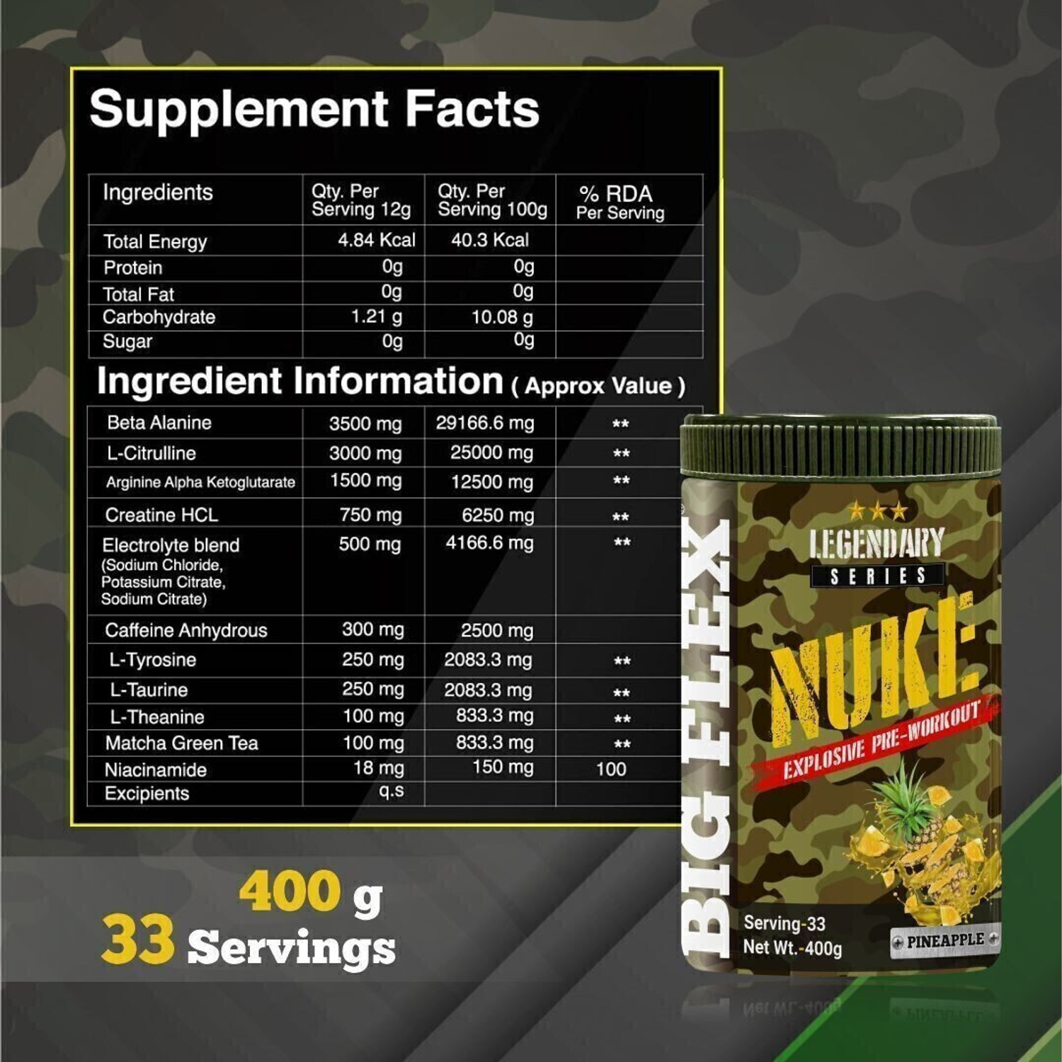 Image of Bigflex Nuke Pre-Workout Supplement Creatine