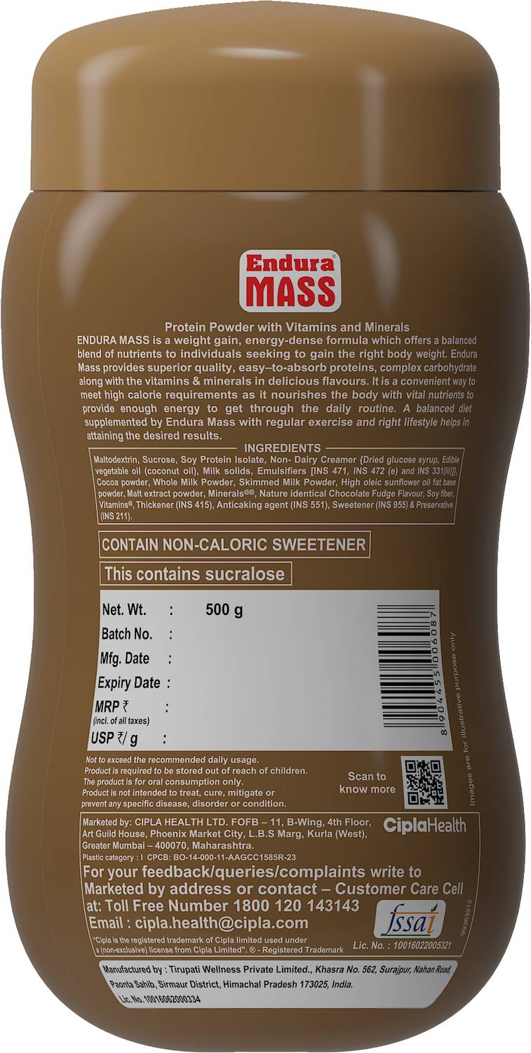 Endura Mass Weight Gainer 500g - Image 2