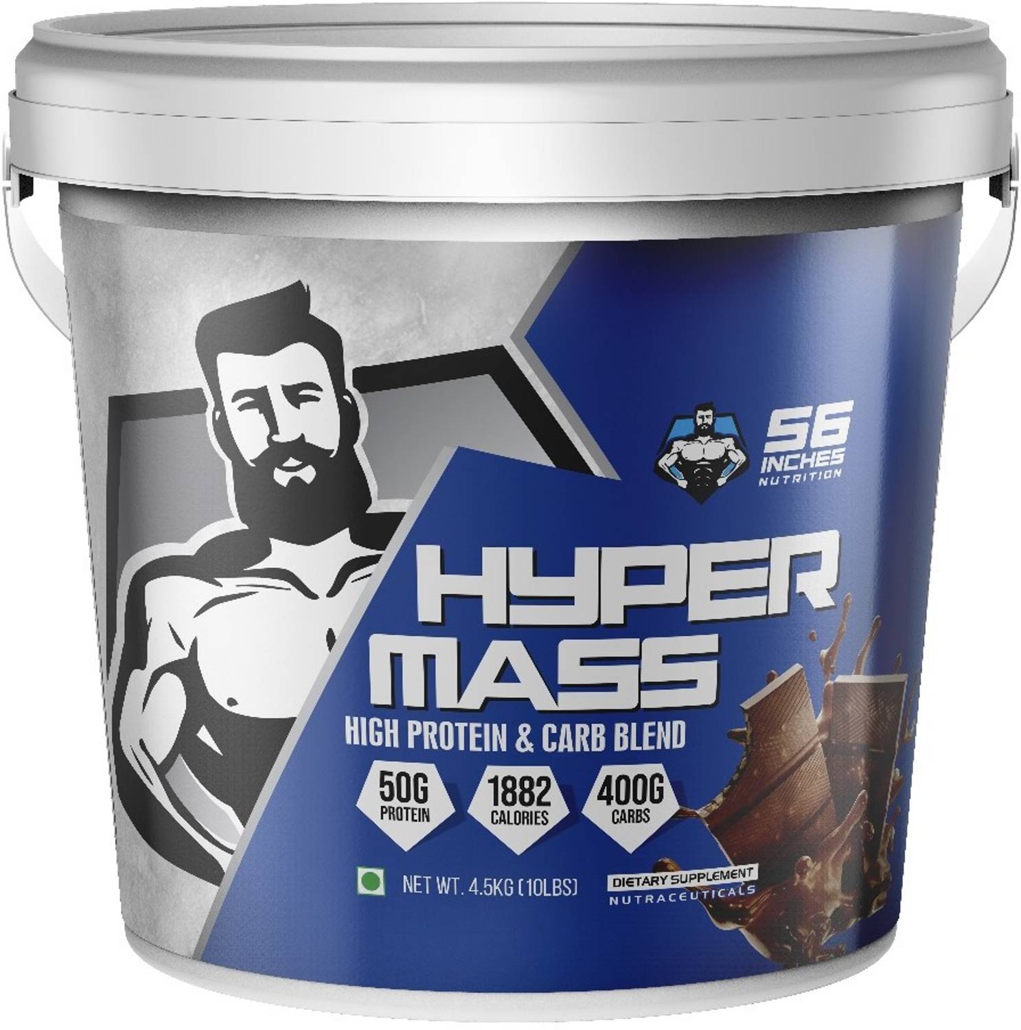 56 INCHES HYPER MASS GAINER( HIGH PROTEIN AND CARB BLEND) Weight Gainers/Mass Gainers