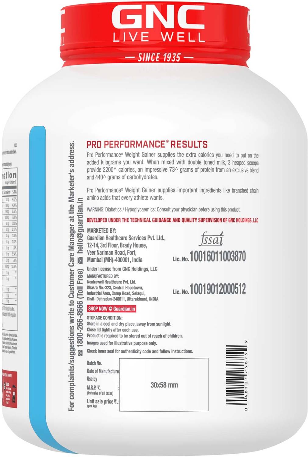 GNC Pro Performance Weight Gainer & Black Shaker - Image 3