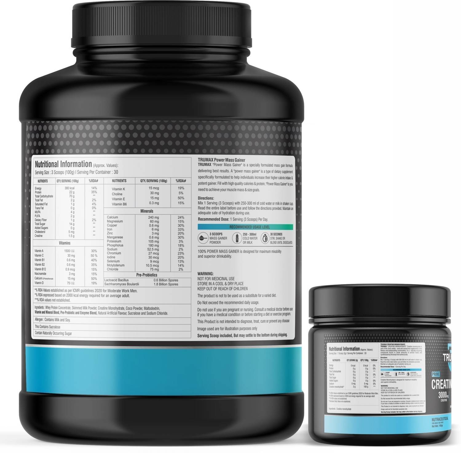 TRUMAX Power Mass Gainer 3kg with Creatine 100gm - Image 2