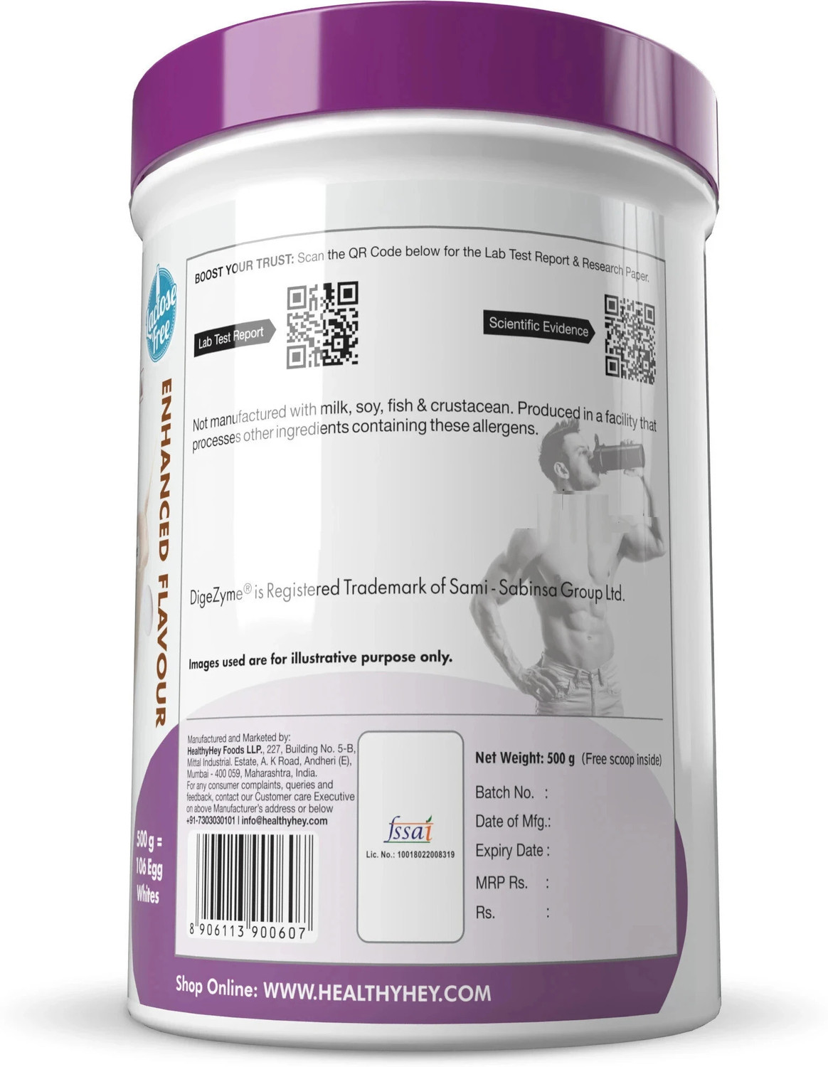 Image of HealthyHey Egg White Protein Lactose-free (Chocolate) Protein Blends