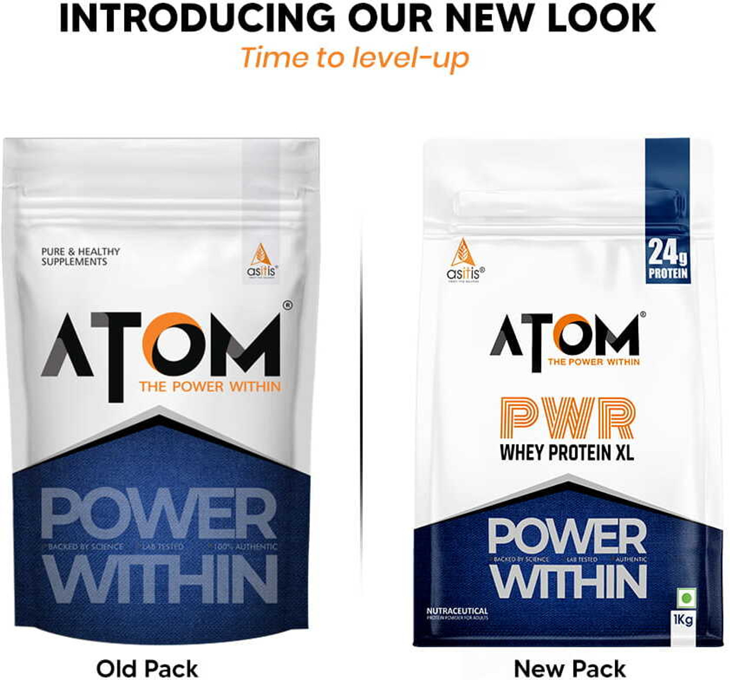 Image of AS-IT-IS Nutrition ATOM PWR Whey XL - Powered with Fermented Yeast Protein Isolate Whey Protein