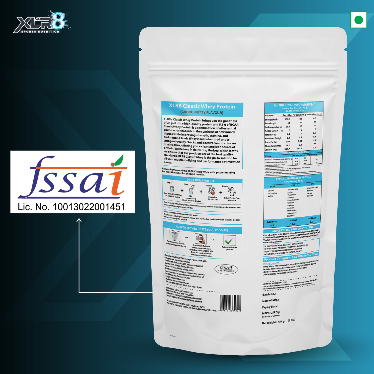 Image of XLR8 Classic Whey Protein Powder, 24g Protein, 5.5 BCAA, No Maltodextrin Whey Protein