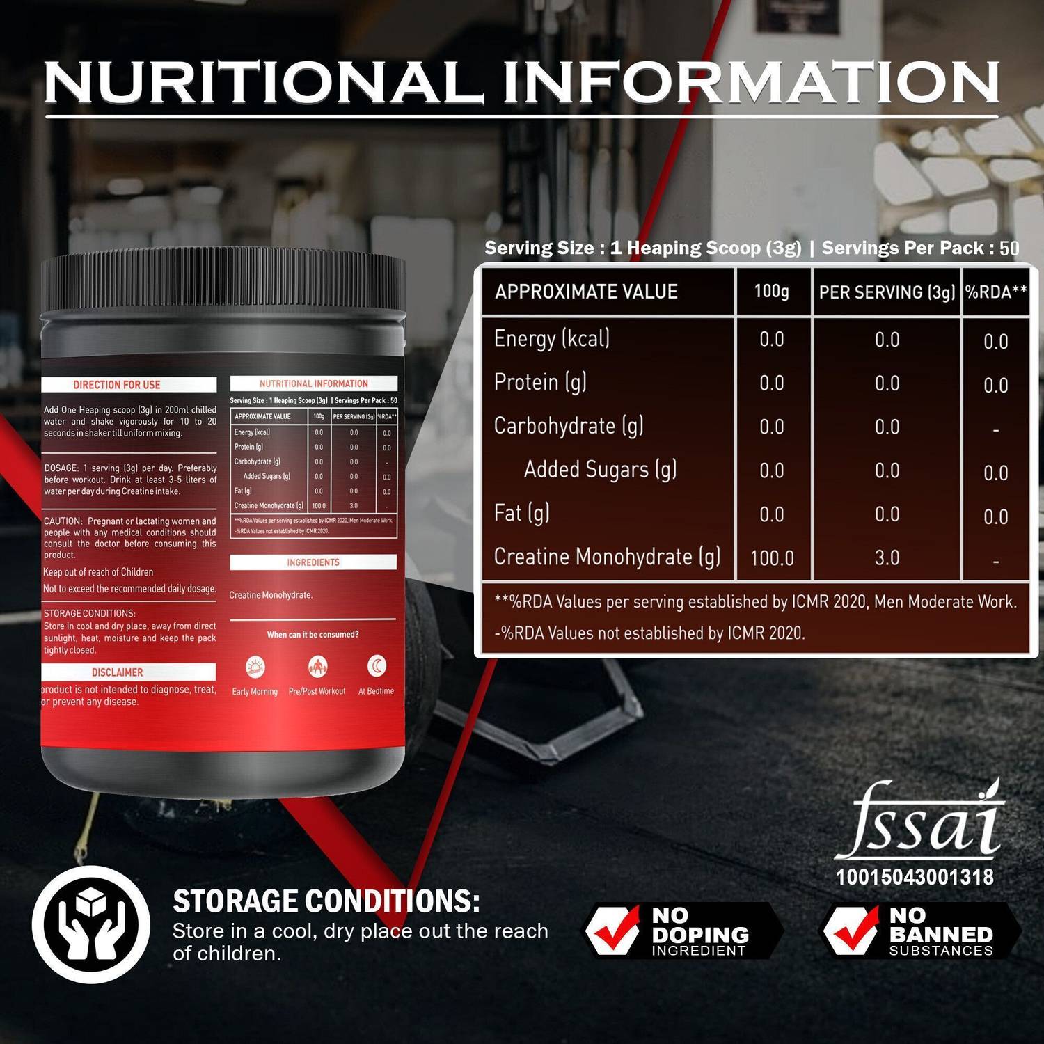 Nakpro Micronised Monohydrate Creatine 150 g - Image 2