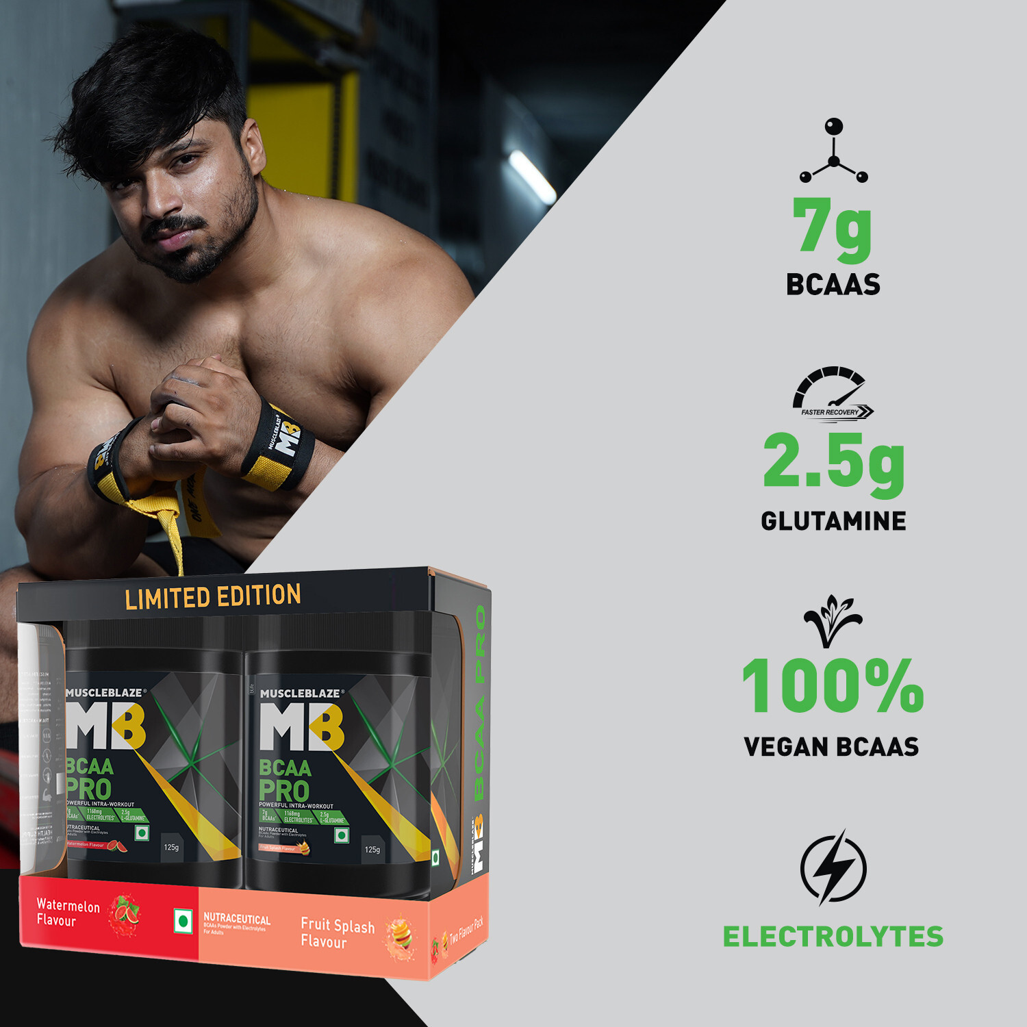 Image of MUSCLEBLAZE BCAA Pro - (Two Flavour Pack) BCAA