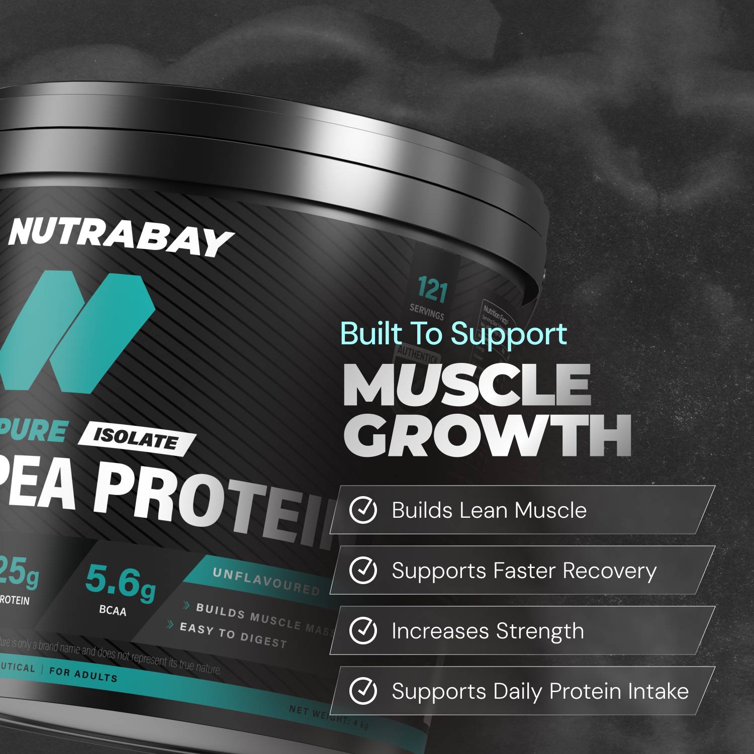 Nutrabay Pure 100% Pea Isolate - 4 kg - Image 3