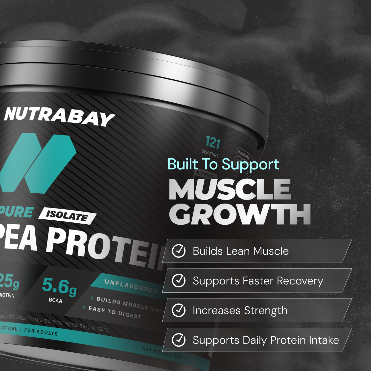 Image of Nutrabay Pure 100% Pea Isolate - Plant-Based Protein