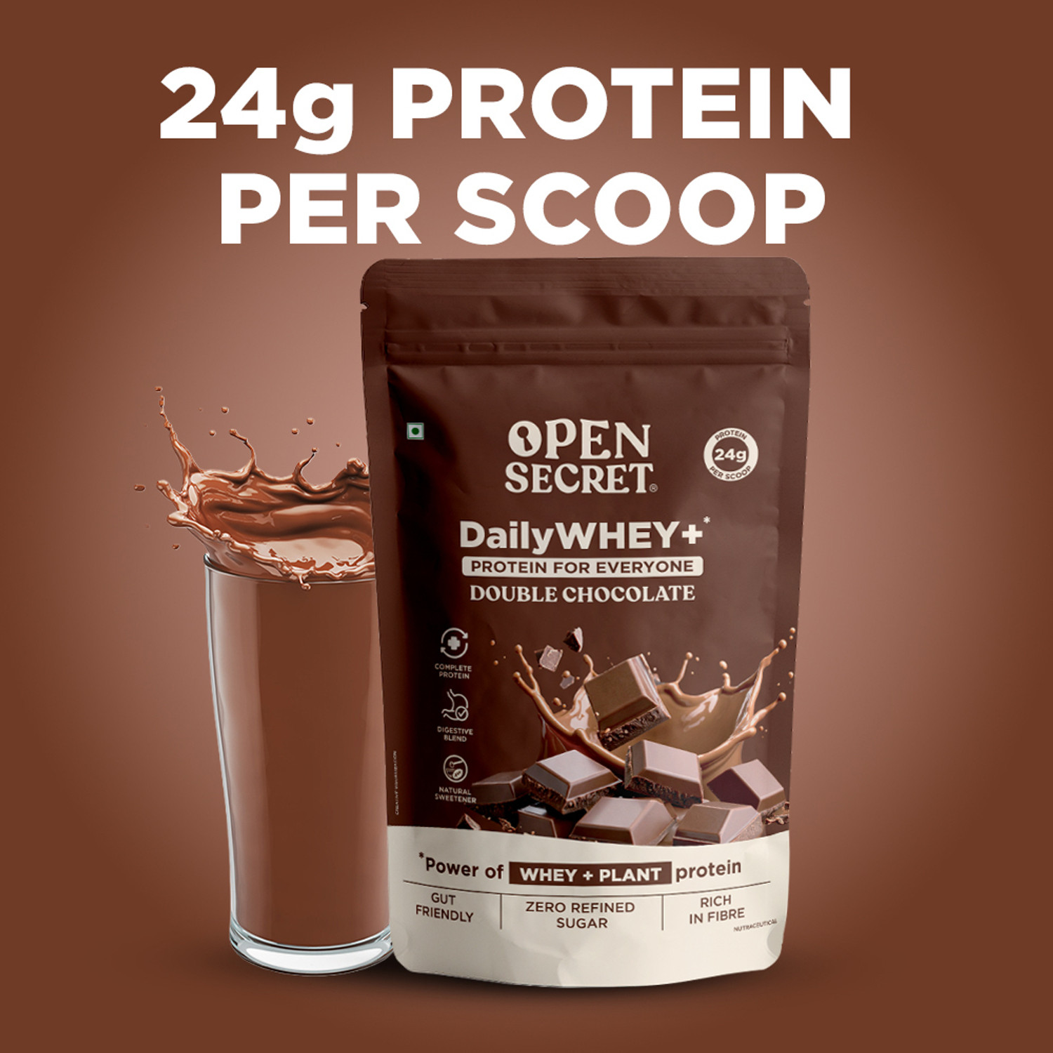 Image of OPEN SECRET India's 1st Whey+ Protein Powder - Complete Protein with Whey and Plant Protein Blends