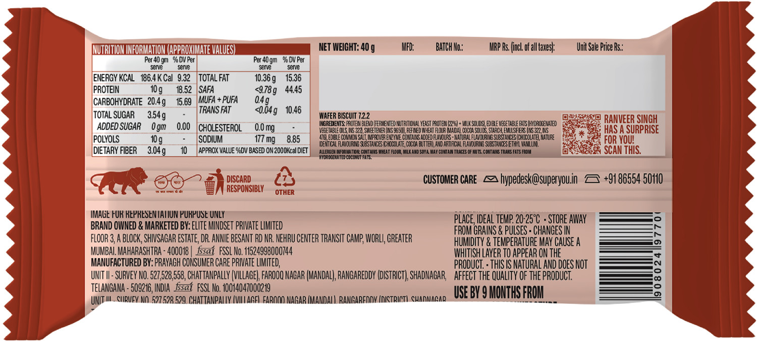 Image of SUPERYOU 10g Protein, 3g Fiber, No Added Sugar|Yeast Fermented Protein|Energy Bars Protein Bars