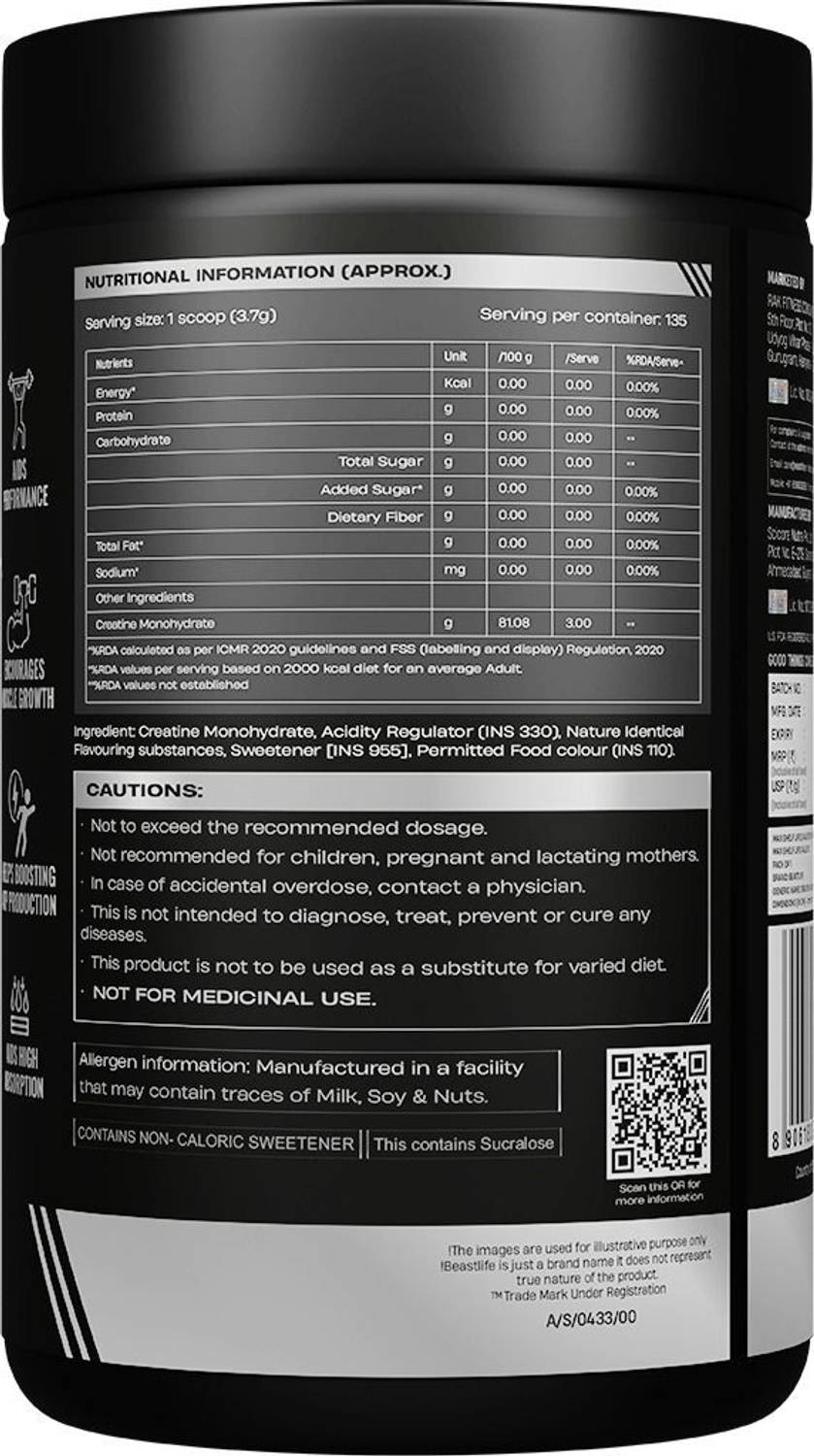 BeastLife Creatine Monohydrate 166 Servings - Image 5