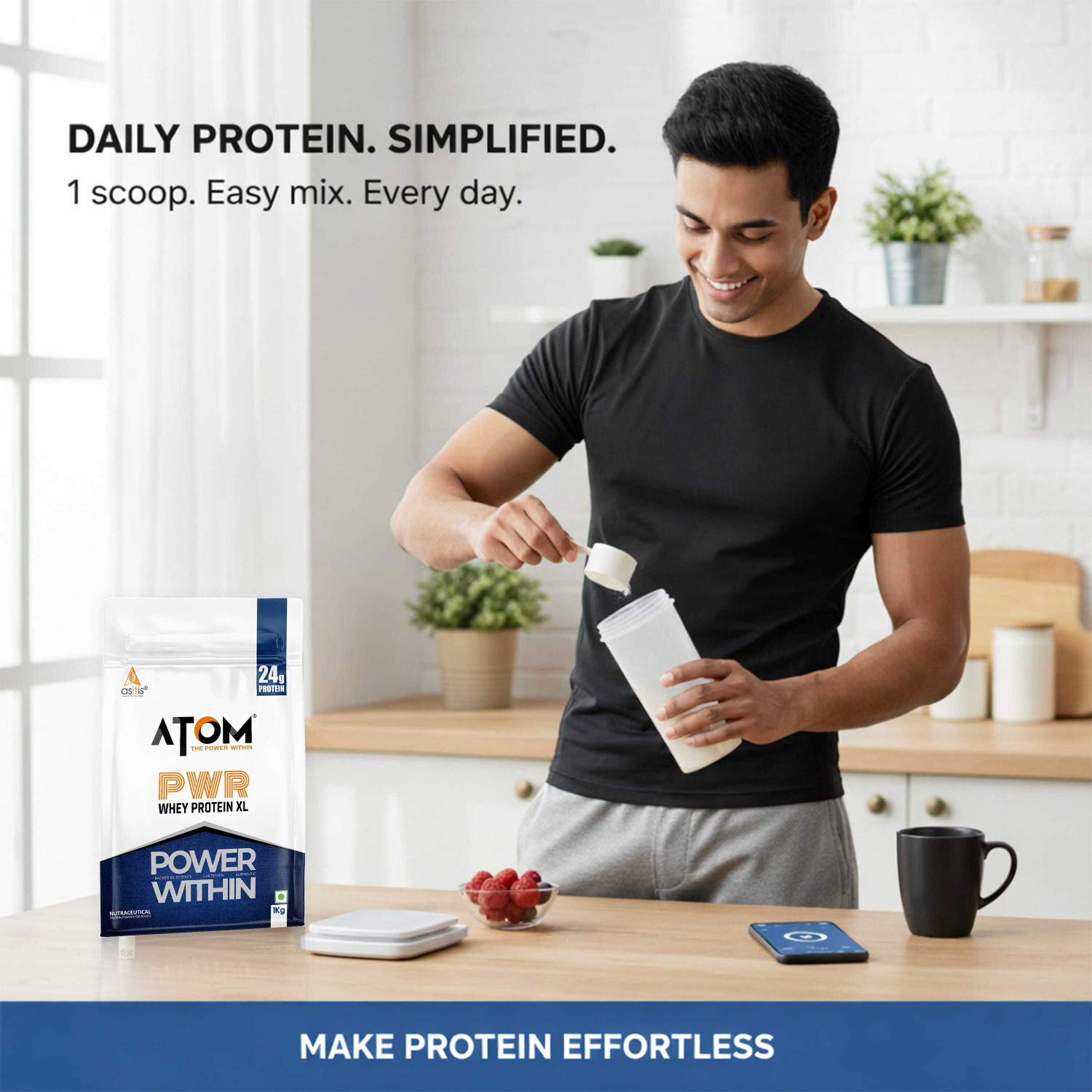 Image of AS-IT-IS Nutrition ATOM PWR Whey XL - Powered with Fermented Yeast Protein Isolate Whey Protein