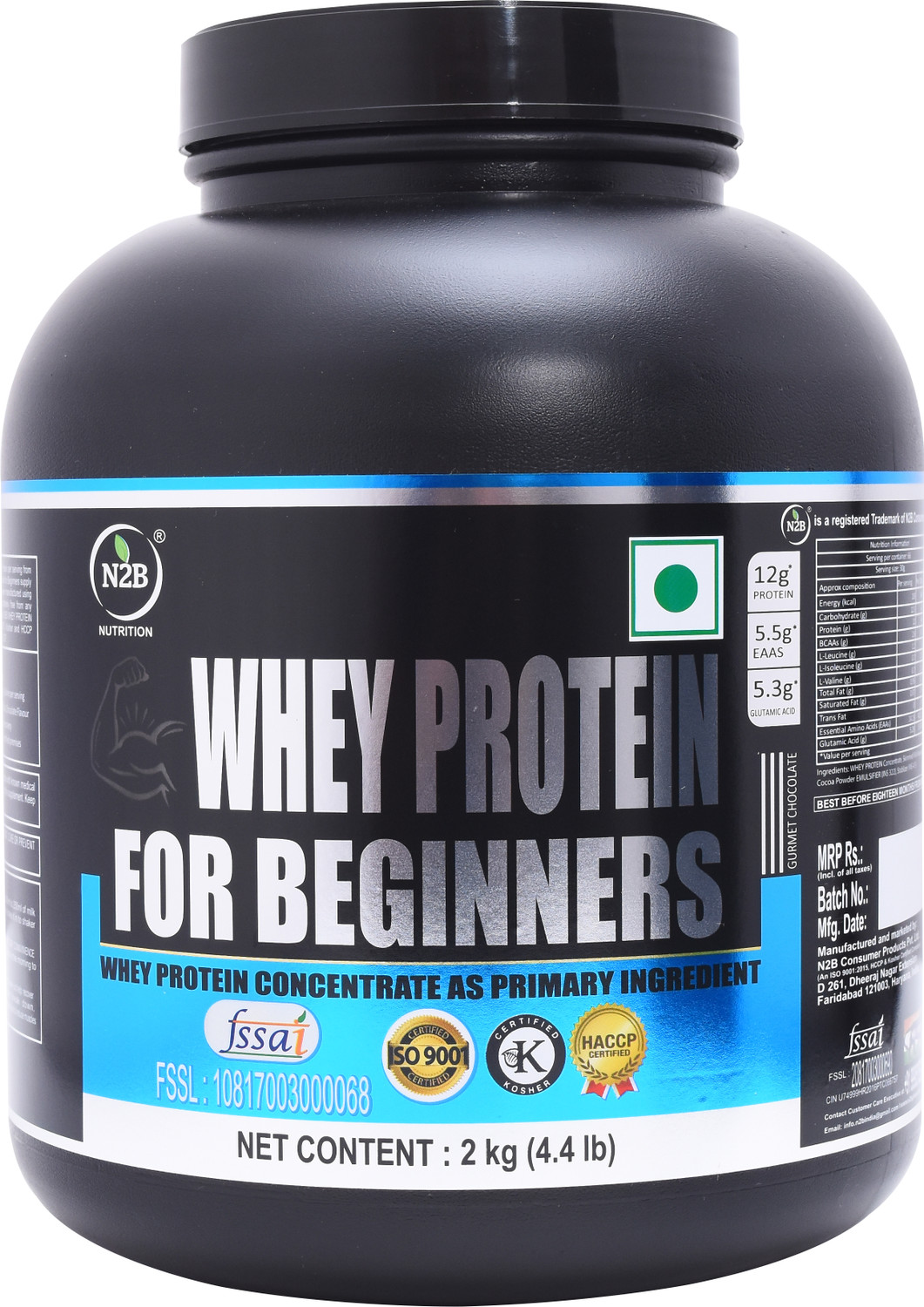 Image of N2B Whey Protein Powder for Beginners for mass /muscles gaining Whey Protein