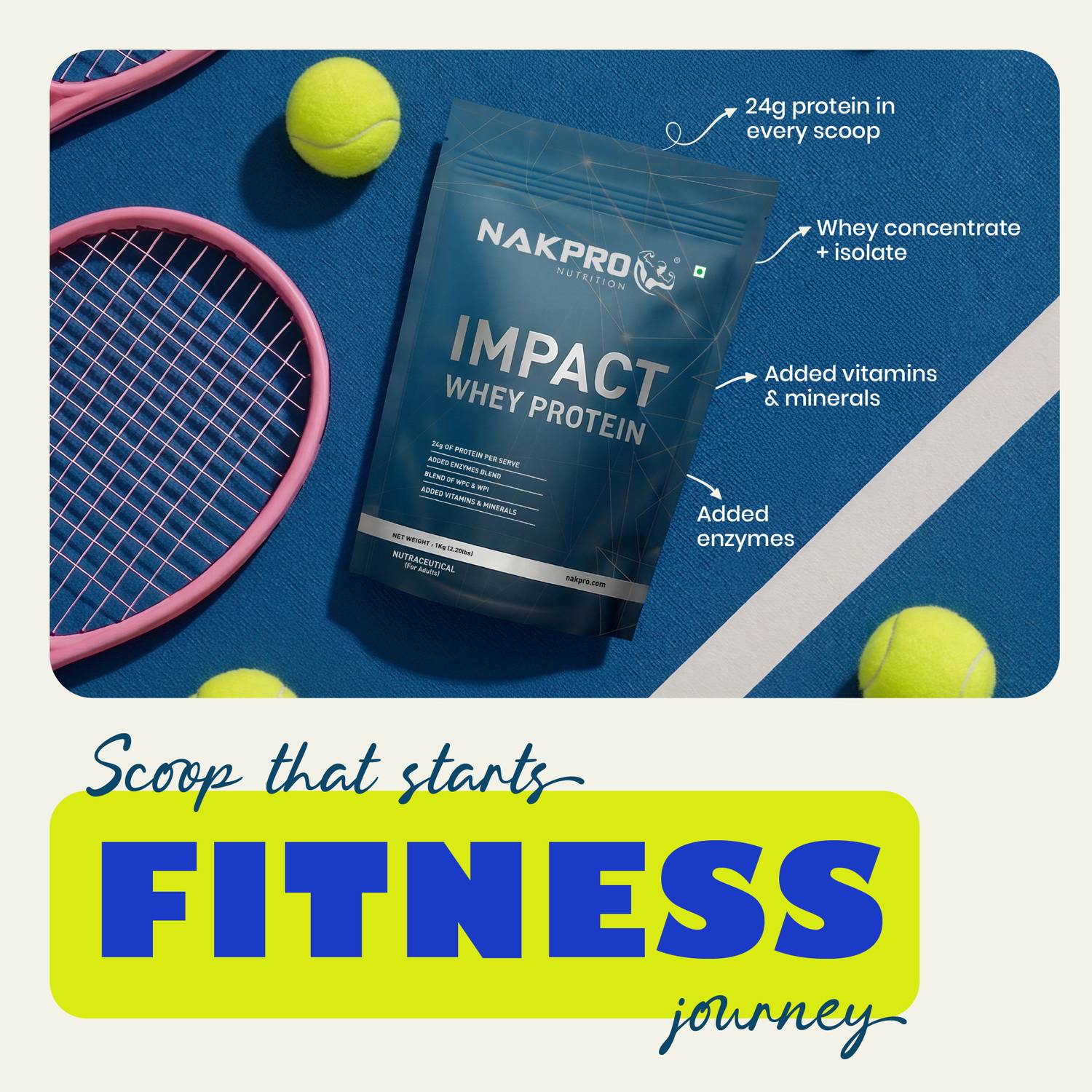 Nakpro Impact Isolate Whey Protein 1 kg - Image 4