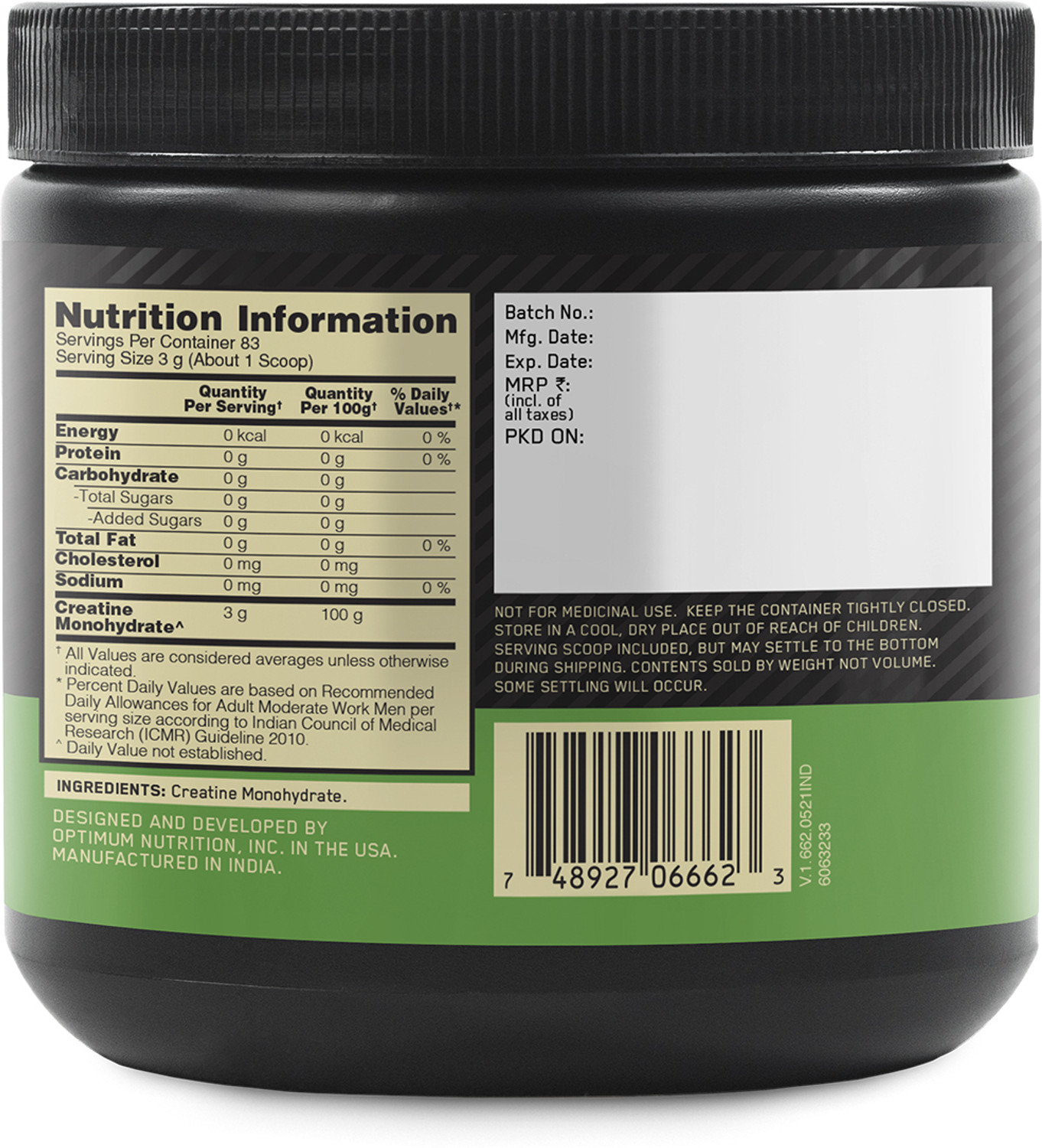 Image of Optimum Nutrition Micronised Creatine Powder Creatine