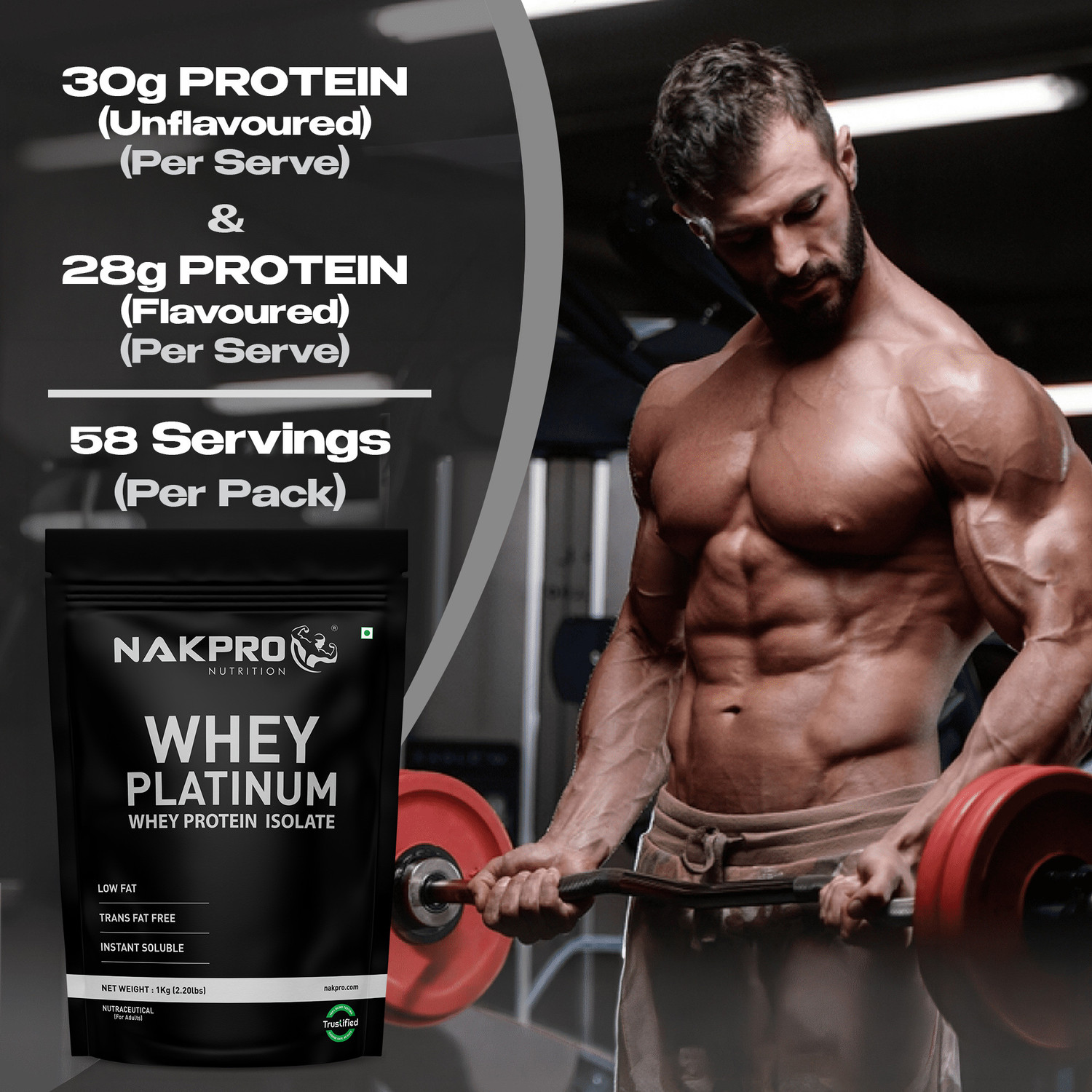 Image of Nakpro PLATINUM 100% Whey Protein Isolate Supplement Powder Whey Protein