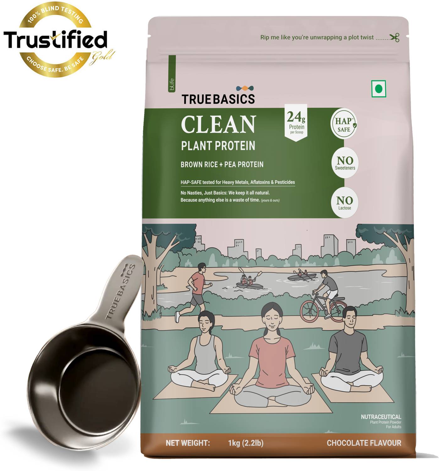 TrueBasics Clean Plant Protein Powder Brown Rice + Pea - Image 2