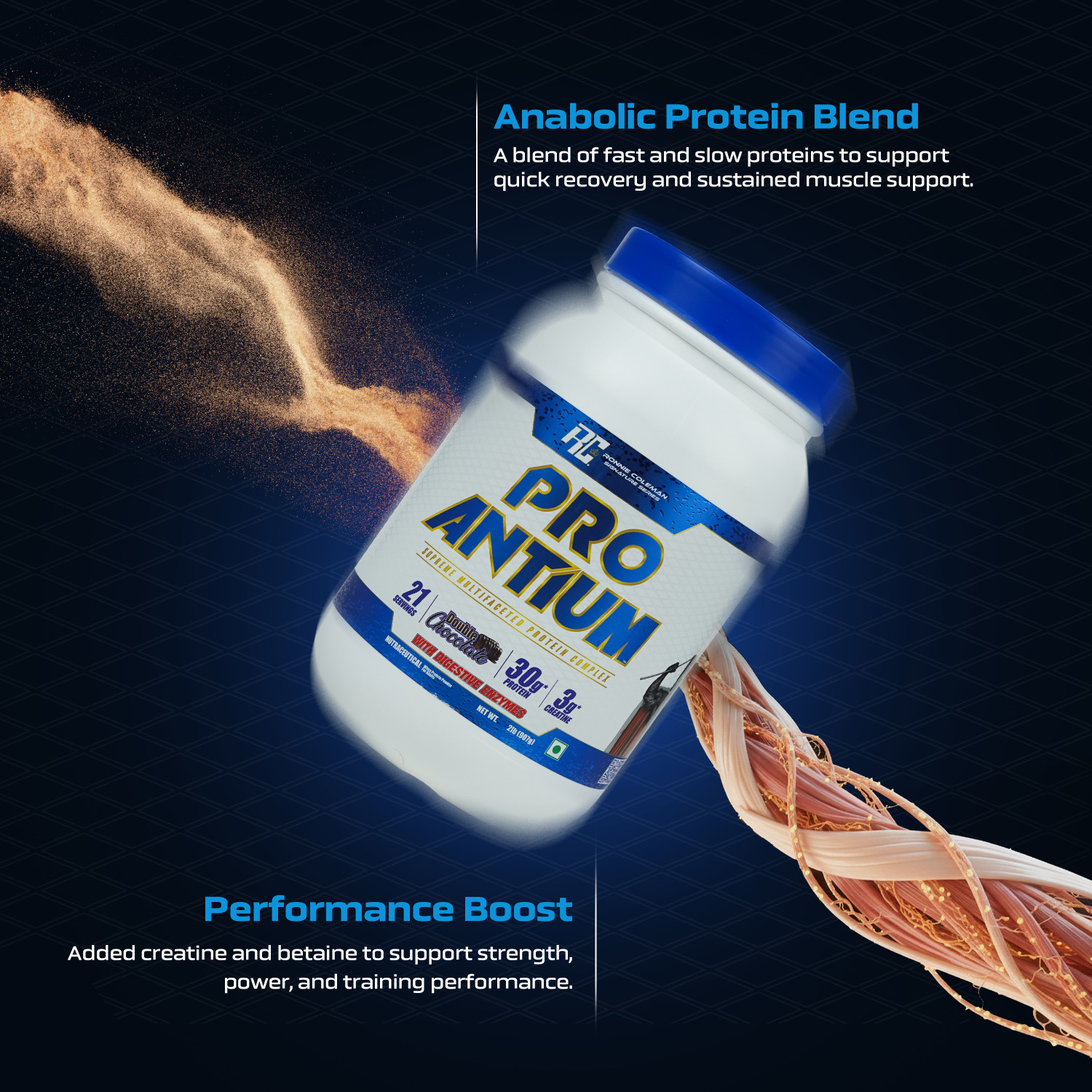 Image of Ronnie Coleman Signature Series Pro-Antium Whey Protein Powder, Supreme Multifaceted Protein Complex Whey Protein