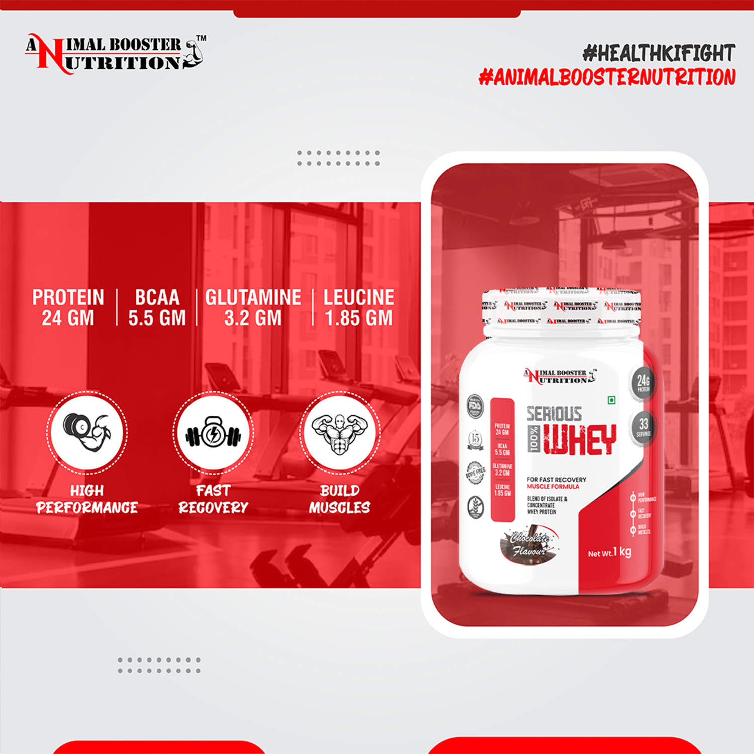 Image of Animal Booster Nutrition Serious Whey Protein 1kg Whey Protein
