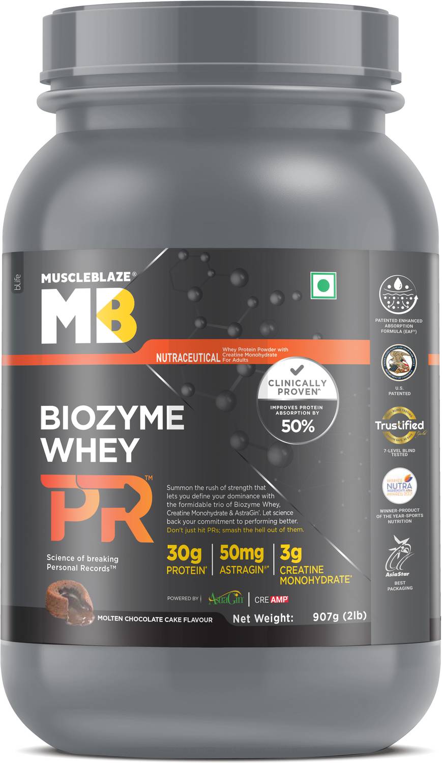 MUSCLEBLAZE Biozyme Whey PR with Creatine & AstraGin