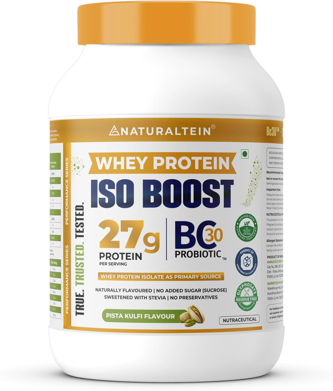 Image of NATURALTEIN ISO BOOST - 27g Clean Protein with BC30 Probiotic | 3X Better Absorption Whey Protein