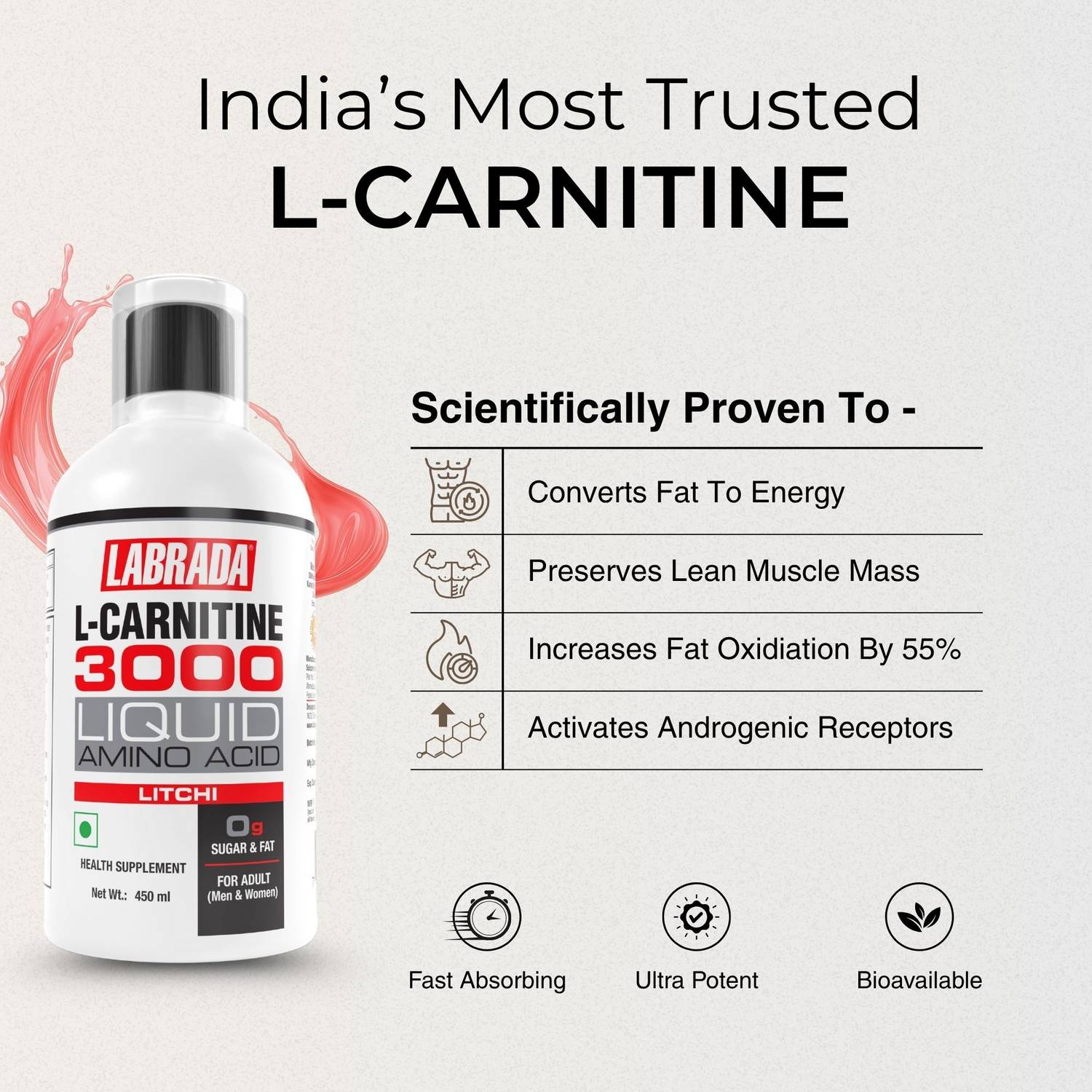 labrada l carnitine 3000 liquid L Carnitine LS3™ 3000 Concentrated Liquid Fat Burner And Metabolism  Activator : Target main image 0