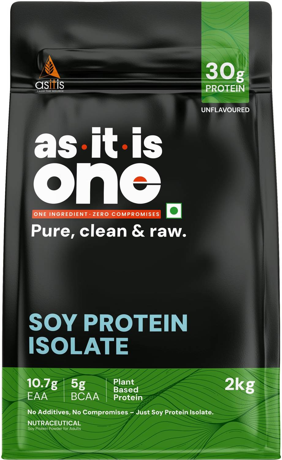 AS-IT-IS Nutrition One Soy Protein Isolate -Complete Amino Acid Plant-Based(2kg, unflavour) Plant-Based Protein