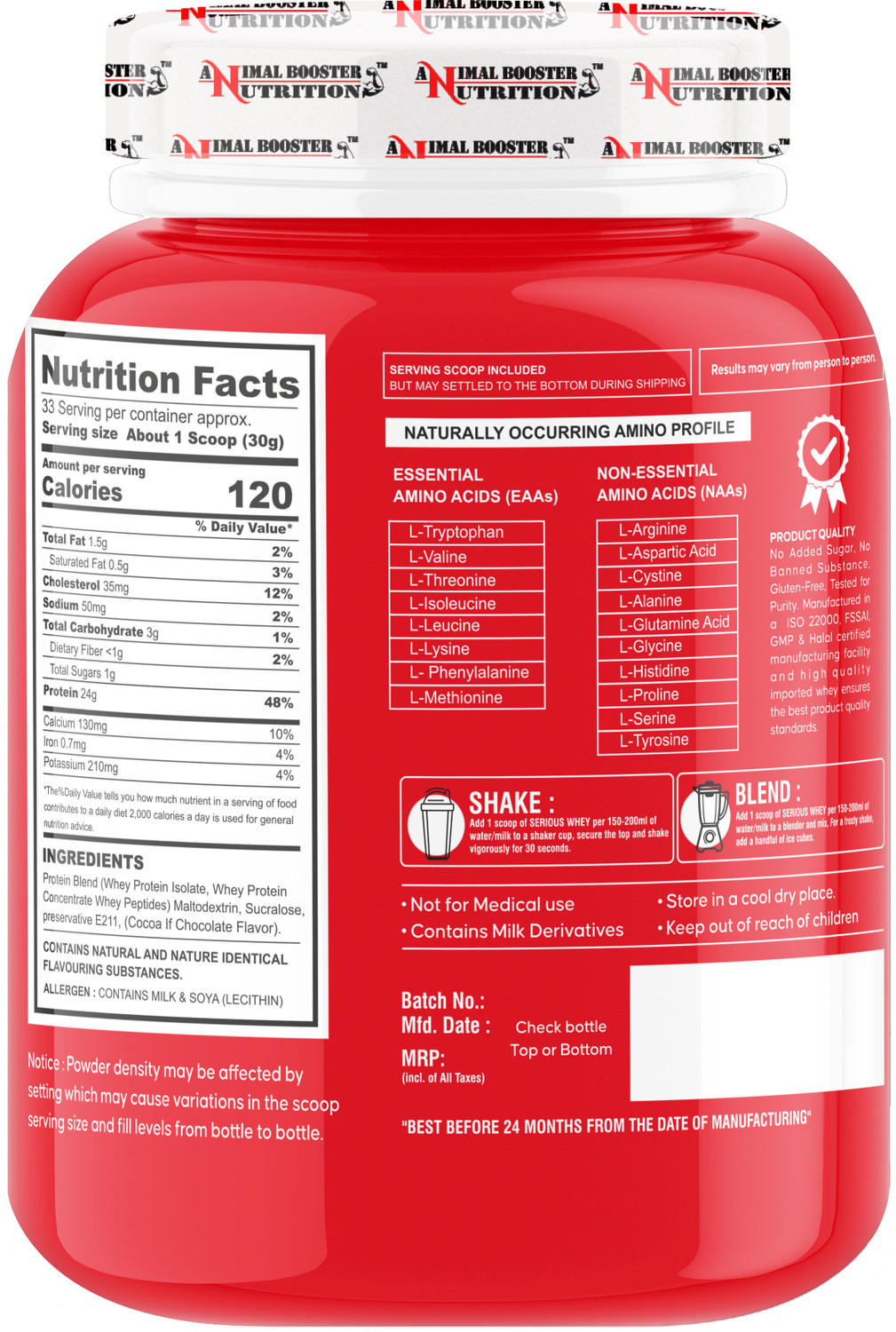 Image of Animal Booster Nutrition Serious Whey Protein 1kg Whey Protein