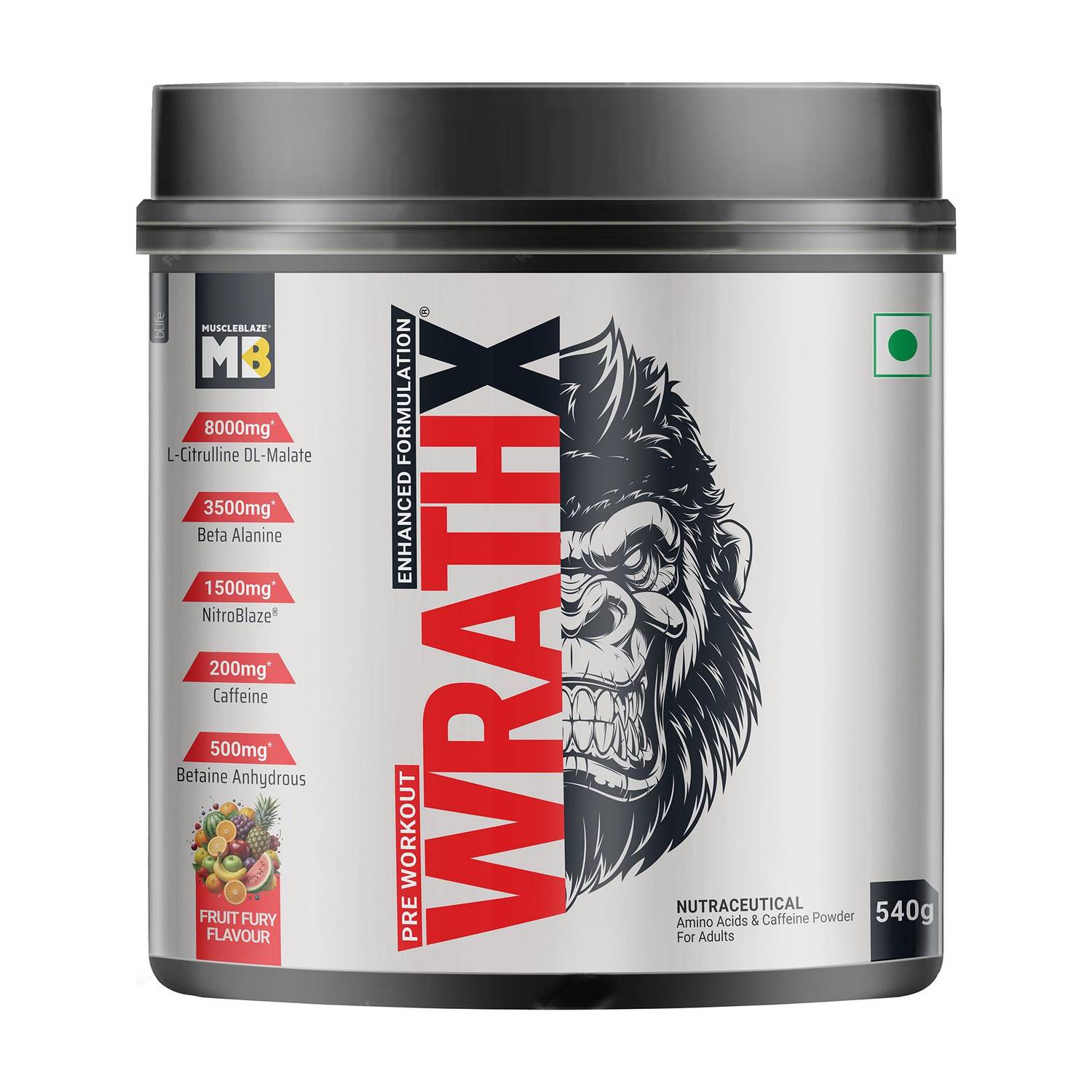 MUSCLEBLAZE WrathX with Caffeine, Citrulline & Beta Alanine - Image 1
