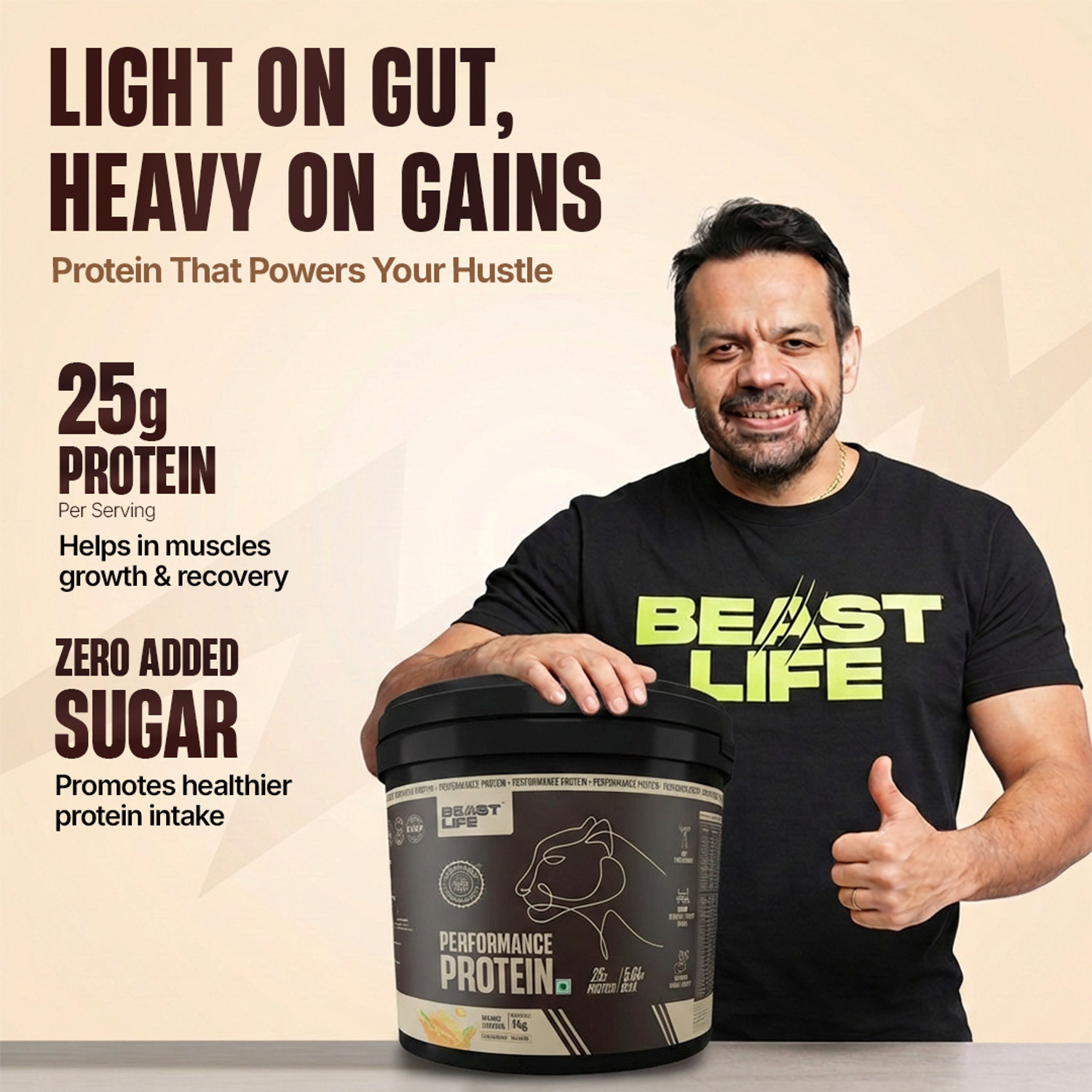 Image of BeastLife Performance Protein Powder | 25g Protein | Muscle Growth- Yeast Protein Yeast Protein