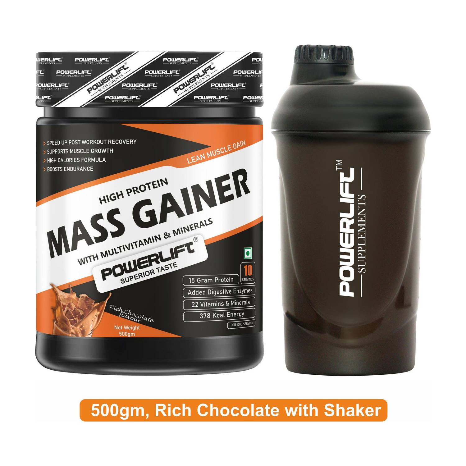 POWERLIFT Muscle Protein Powder with Shaker - Image 1