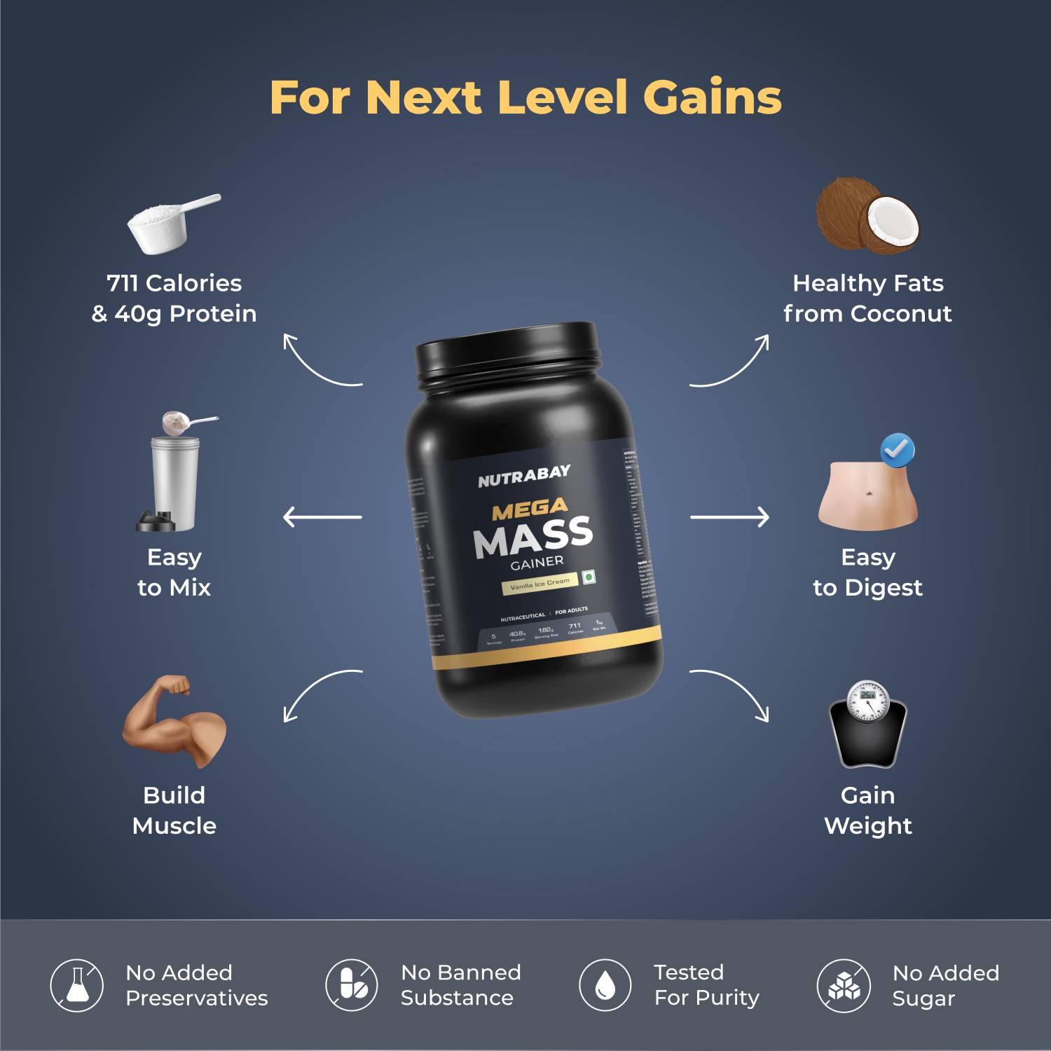 Nutrabay Gold Mega Mass Weight Gainer - Image 2