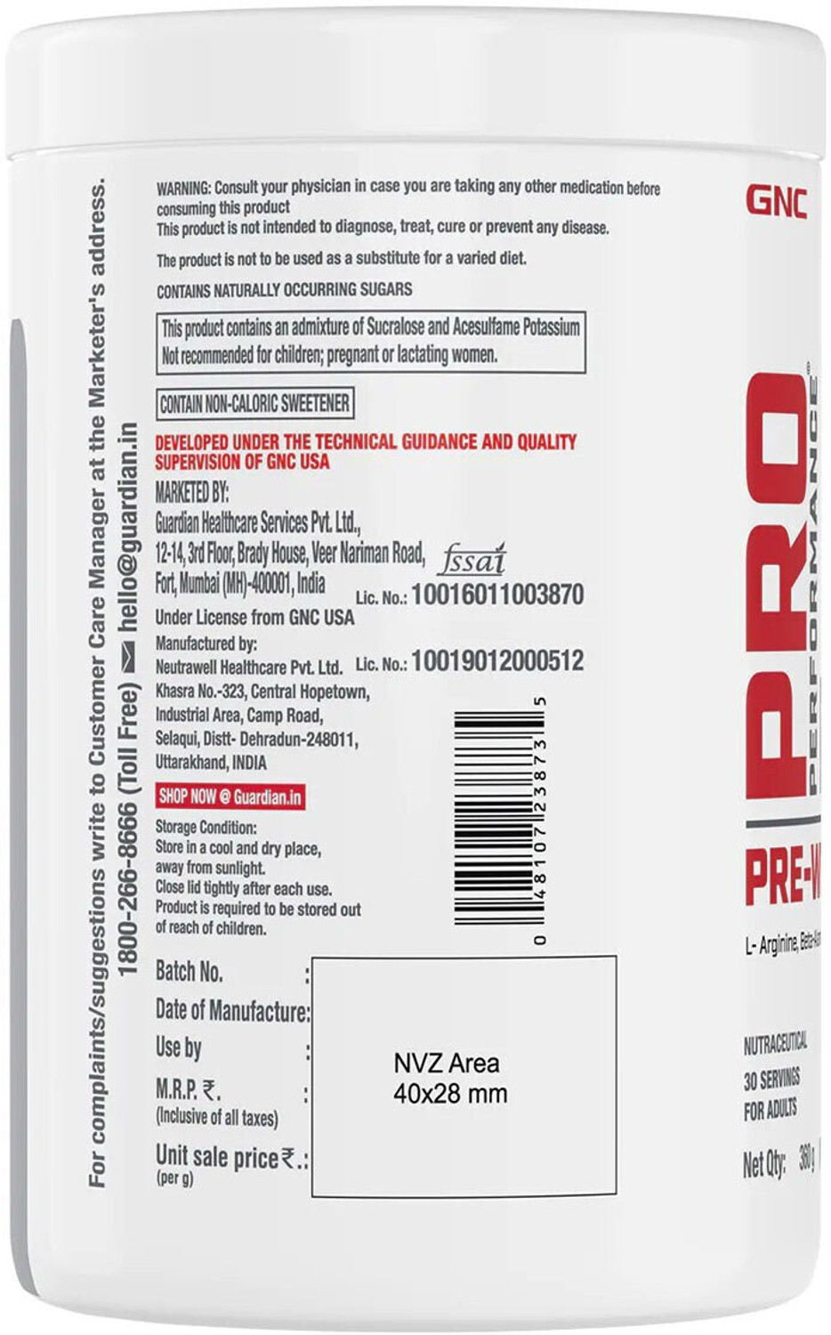 Image of GNC Pro Performance Pre Workout (360 g, Fruit Punch)