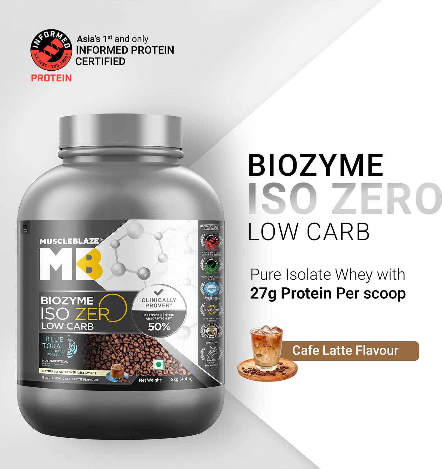 MUSCLEBLAZE Biozyme Iso-Zero 27g Whey Protein - Image 2