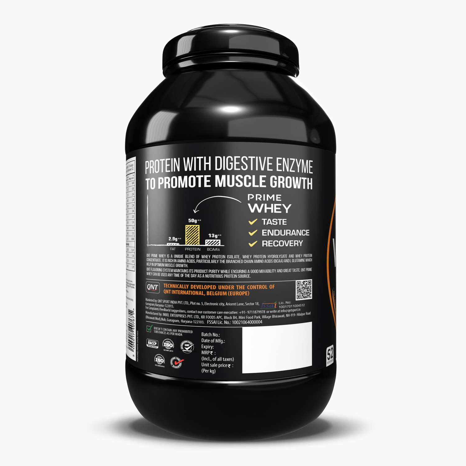 Image of QNT Prime Whey, 100% Pure Whey Protein with whey Isolate for Lean Muscles Whey Protein