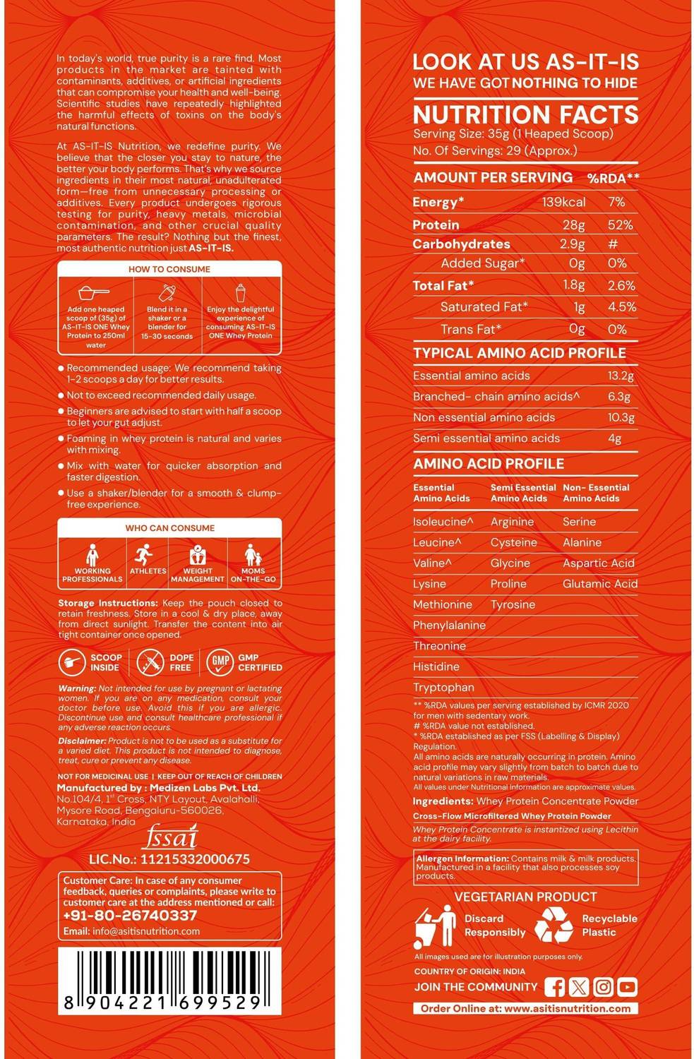 AS-IT-IS Nutrition ONE Whey Protein 1 kg - Image 4