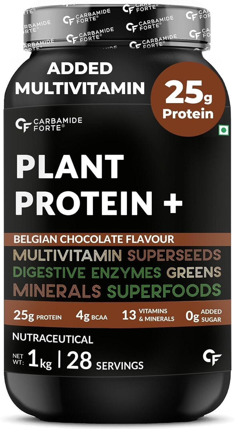 Image of CARBAMIDE FORTE Vegan Pea Protein Powder - 1kg Plant-Based Protein with Multivitamins Plant-Based Protein