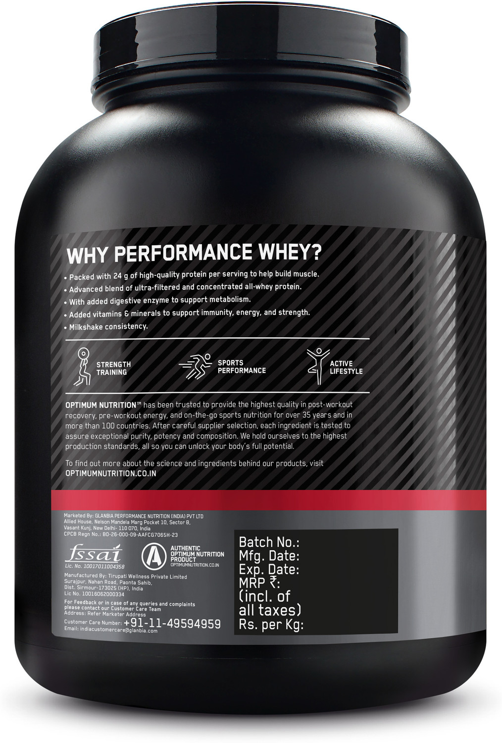 Image of Optimum Nutrition Performance Whey protein powder Whey Protein