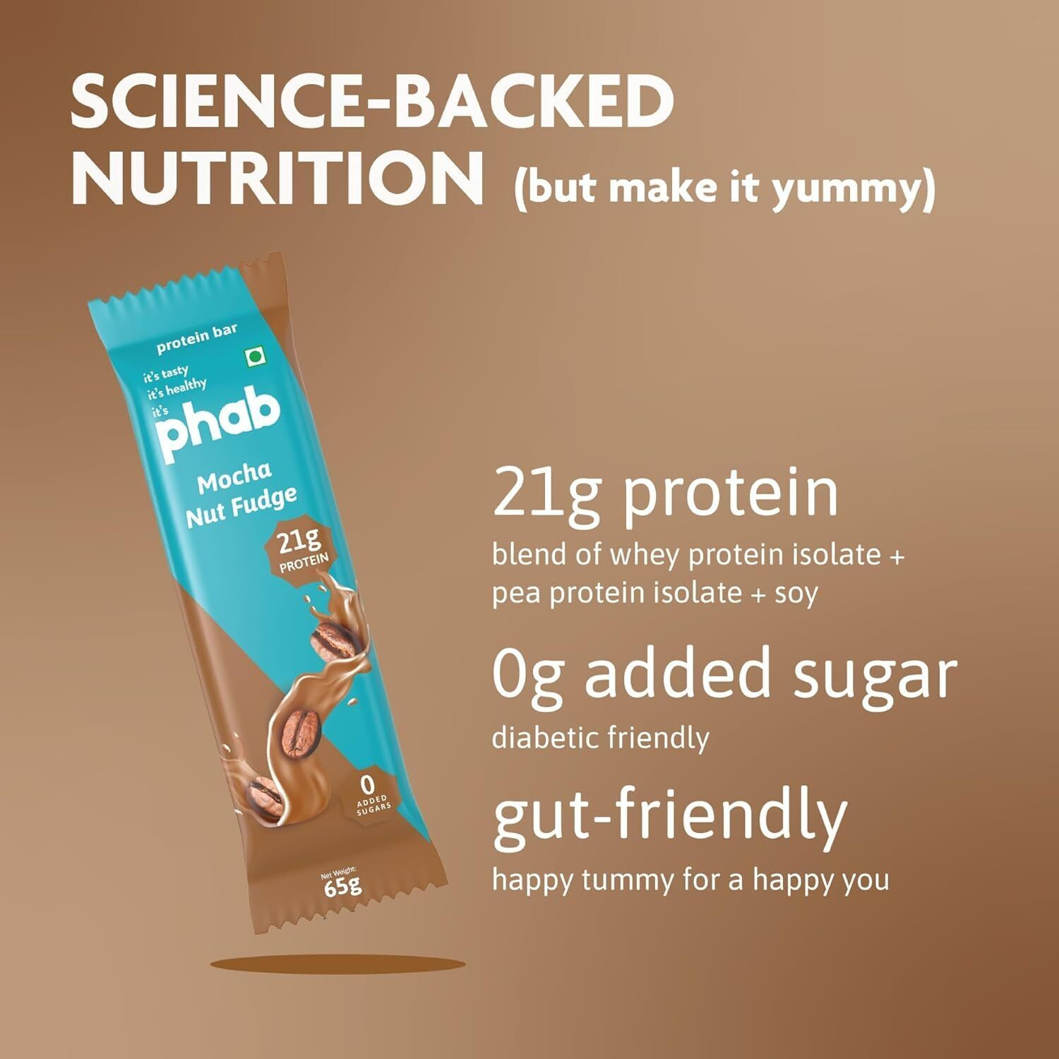 Image of Phab 21G Protein Bars (Pack Of 12), No Added Sugar Gluten-Free Protein Bar For Energy Protein Bars