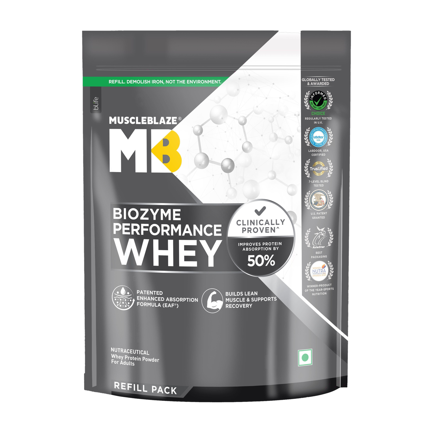 MUSCLEBLAZE Biozyme Whey Protein 25g - Image 1