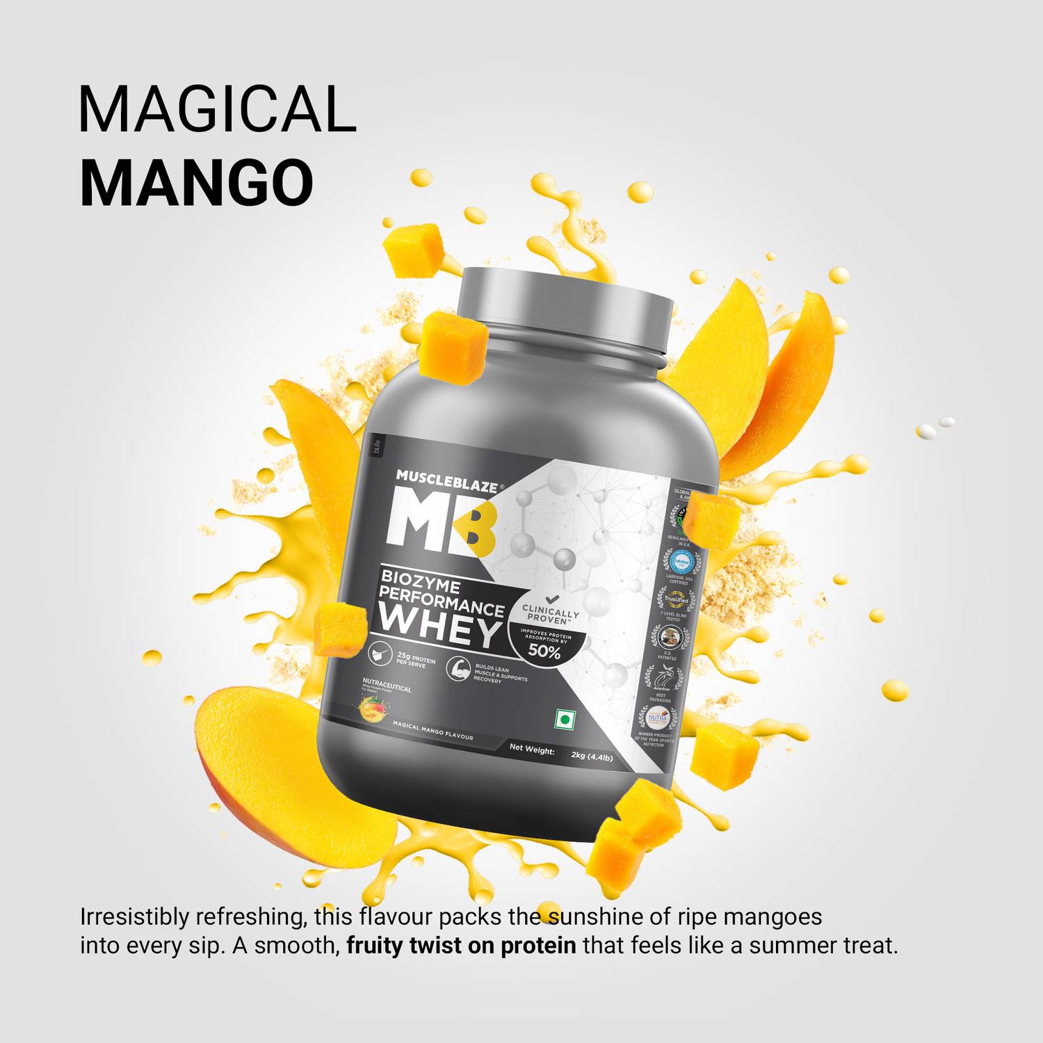 MUSCLEBLAZE Biozyme Performance Whey Protein Powder, 25g - Image 3