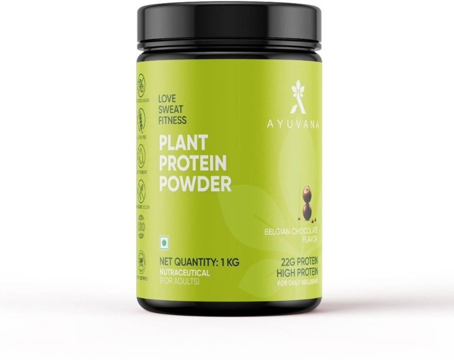 Ayuvana Plant Protein Powder Plant-Based Protein (1 kg, Belgian C... more