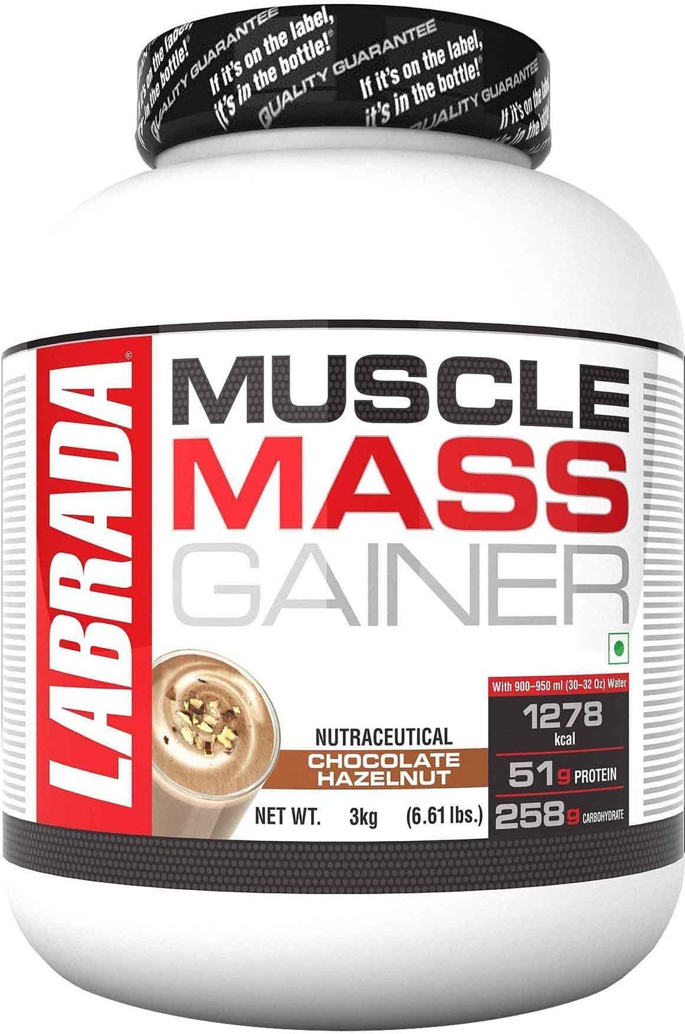 Image of Labrada Muscle Mass Gainer Chocolate Hazelnut| Weight Gainer with Protein|9 Servings Weight Gainers /Mass Gainers